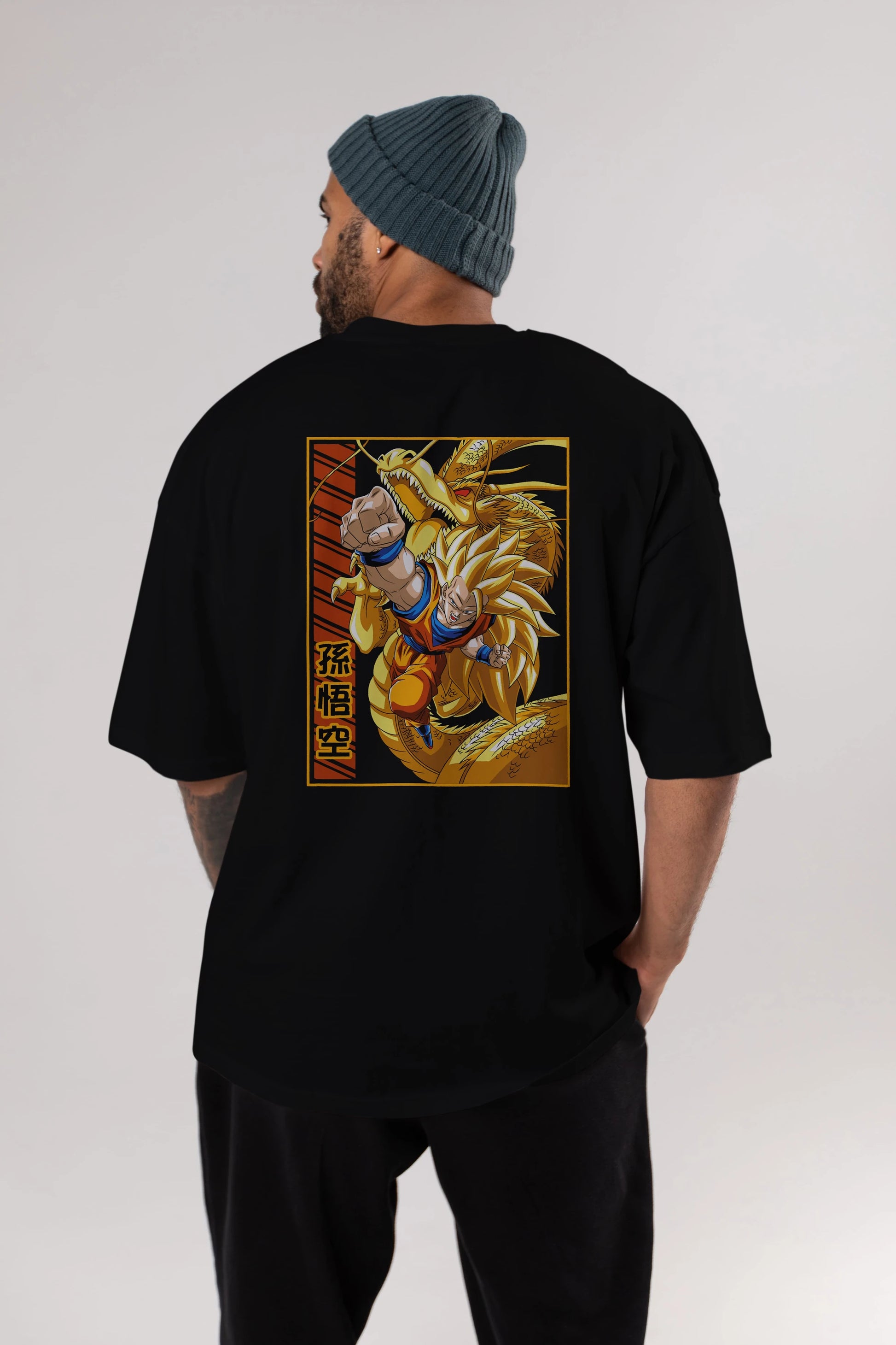 DragonBall Goku Anime Arka Baskılı Oversize t-shirt Erkek Kadın Unisex