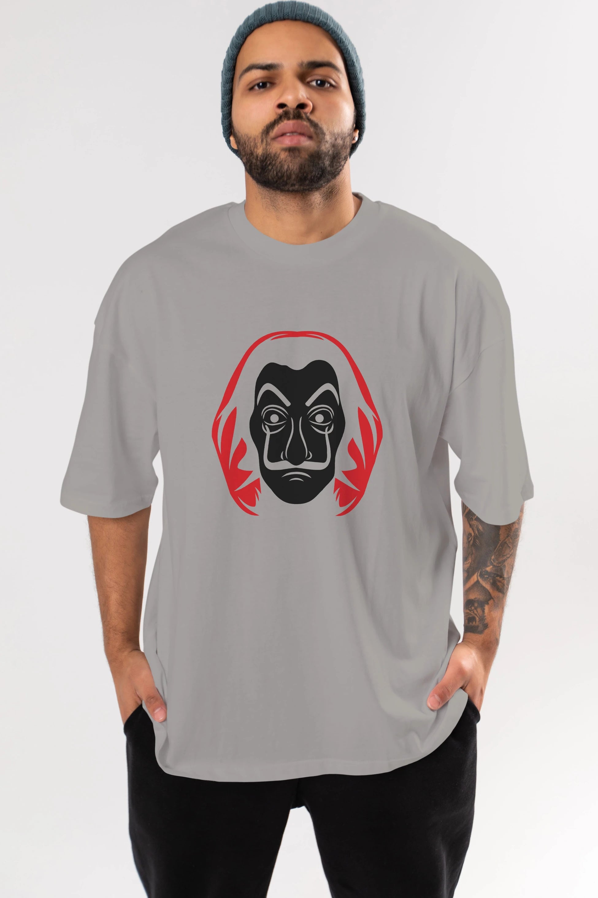 La Casa De Papel (8) Ön Baskılı Oversize t-shirt Erkek Kadın Unisex %100 Pamuk Bisiklet Yaka tişort