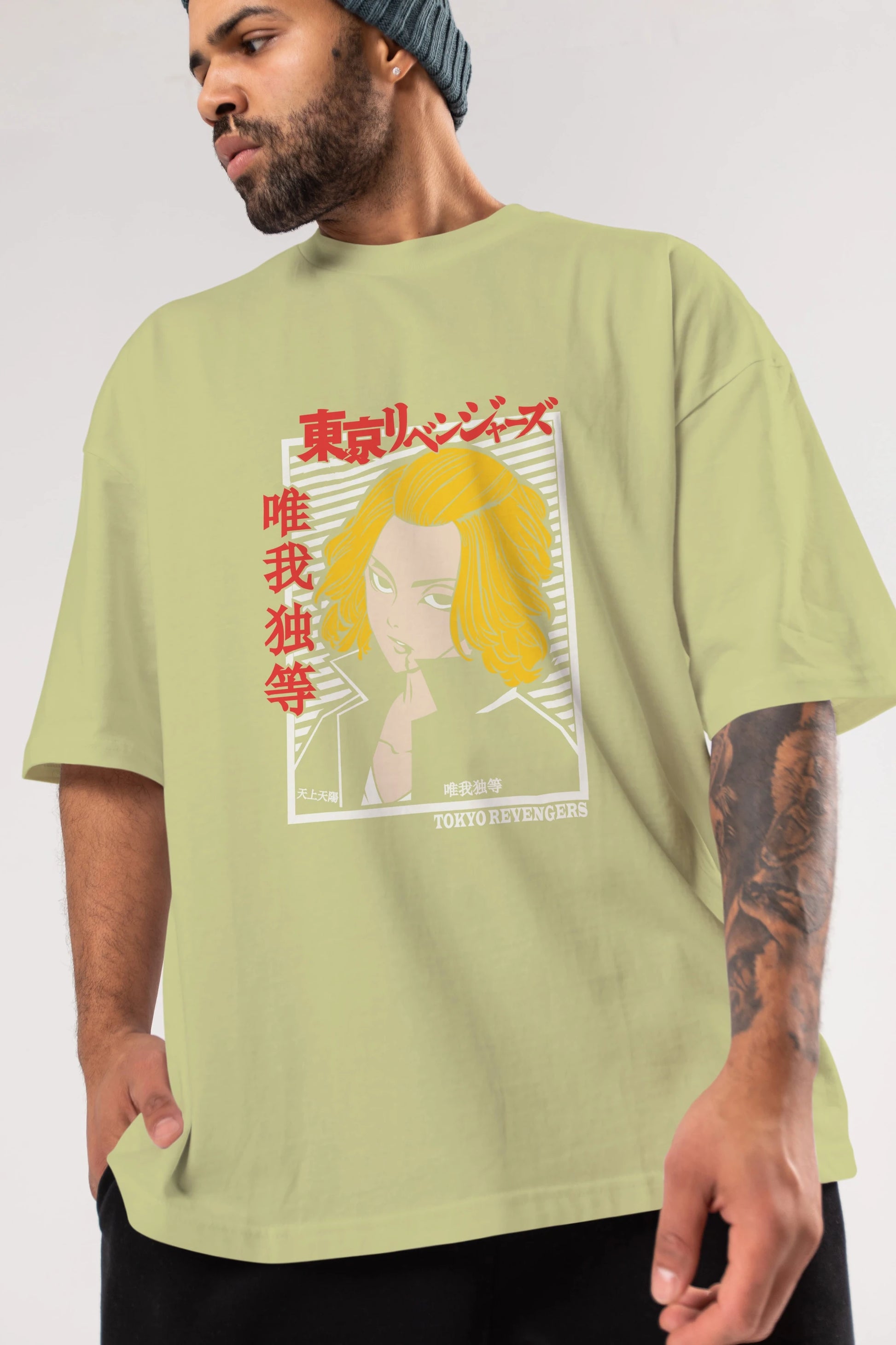 TokyoRev. M Anime Ön Baskılı Oversize t-shirt %100 pamuk Erkek Kadın Unisex