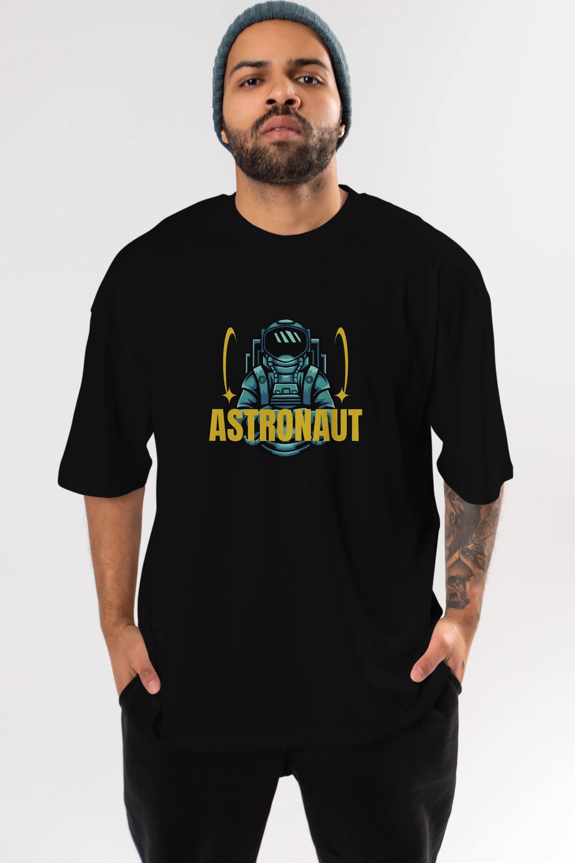 Astronaut Ön Baskılı Oversize t-shirt Erkek Kadın Unisex