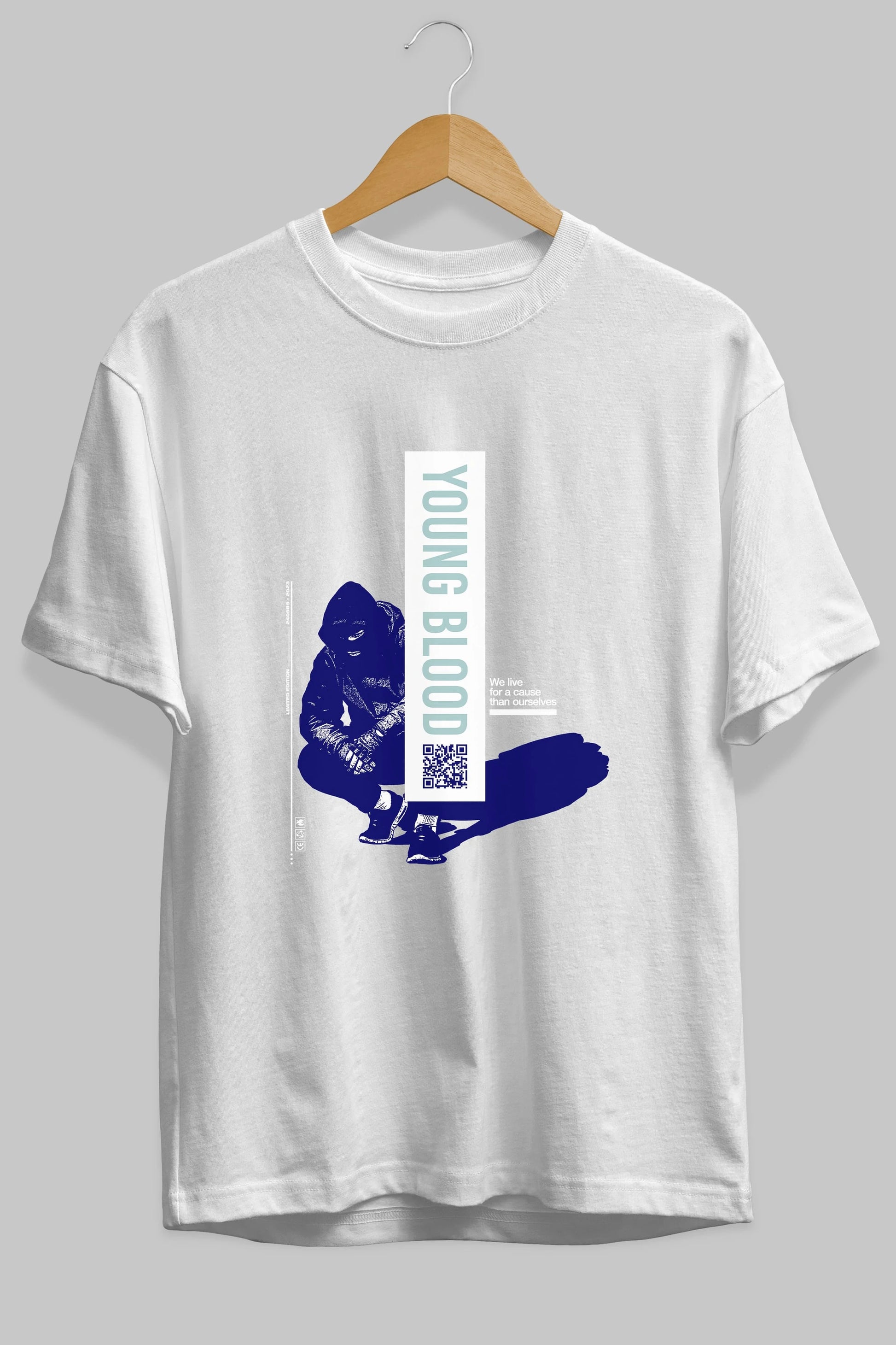 Young Blood Ön Baskılı Oversize t-shirt Erkek Kadın Unisex