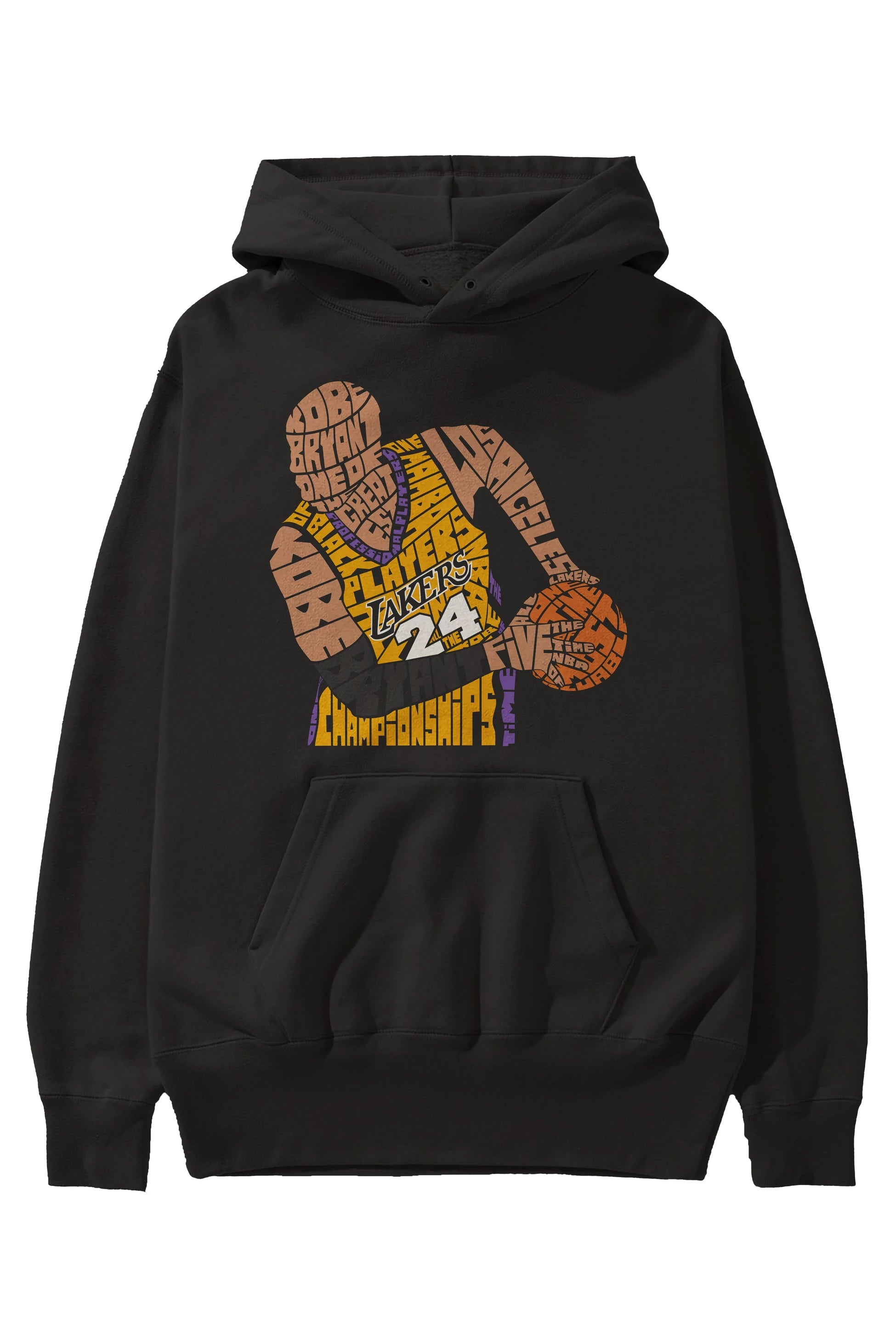 Kobe Bryant Ön Baskılı Hoodie Oversize Kapüşonlu Sweatshirt Erkek Kadın Unisex