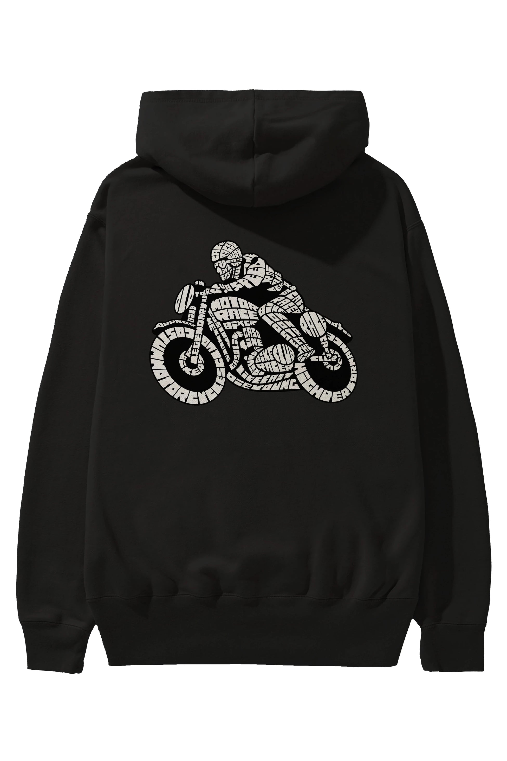 Caferacer Arka Baskılı Hoodie Oversize Kapüşonlu Sweatshirt Erkek Kadın Unisex