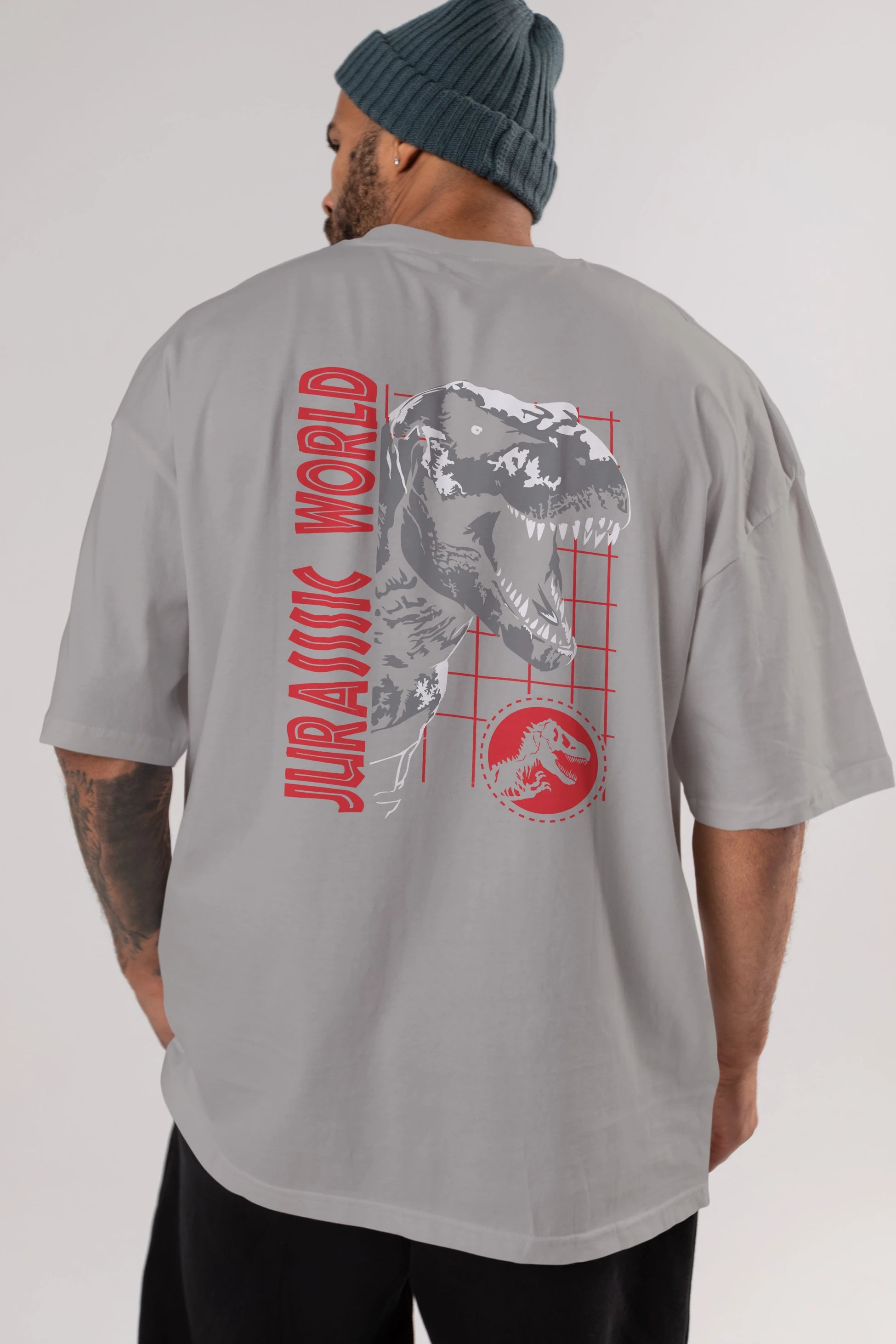 Jurassic Park (2) Arka Baskılı Oversize t-shirt Erkek Kadın Unisex %100 Pamuk Bisiklet Yaka tişort