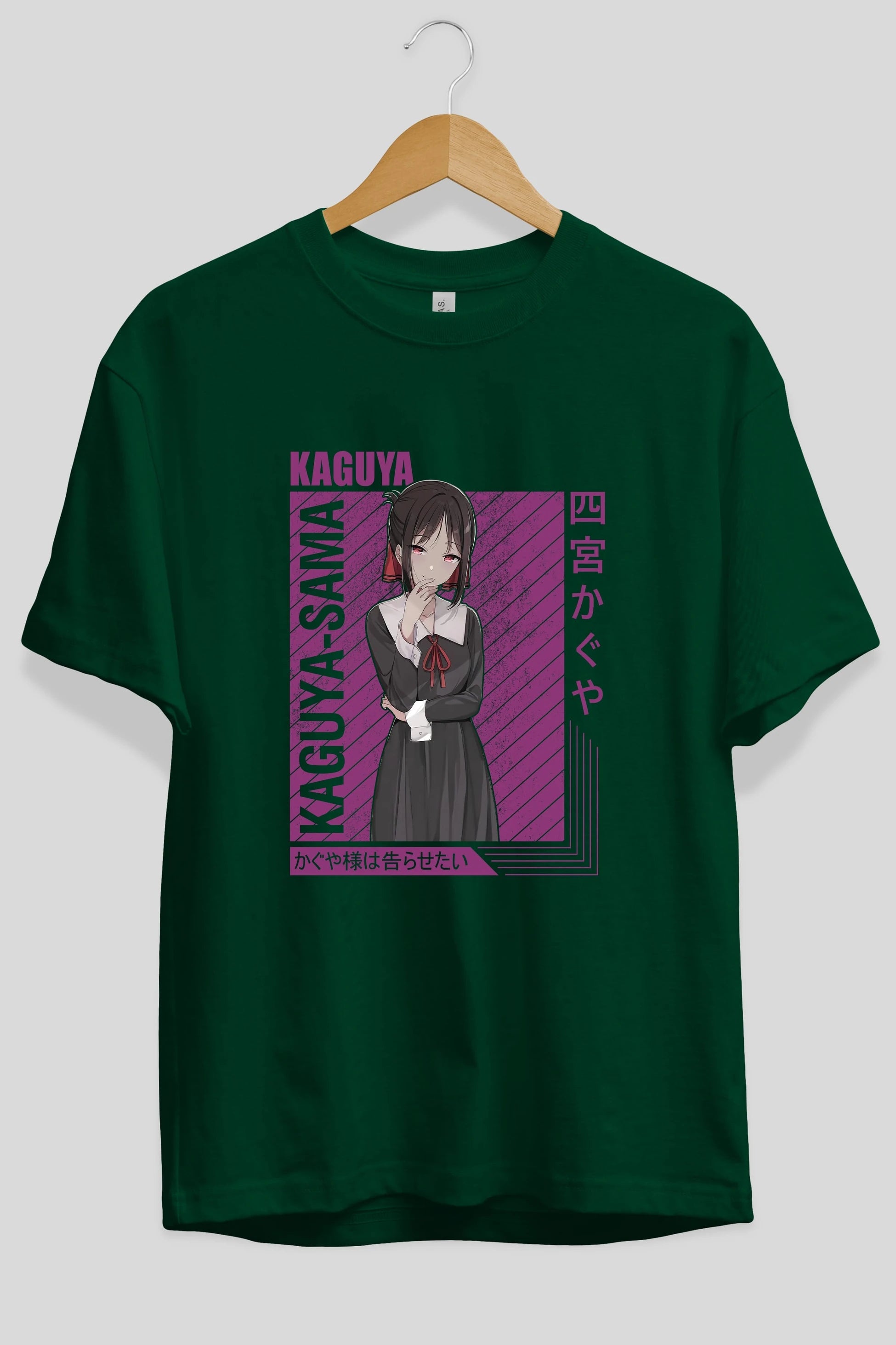 Kaguya Shinomiya 4 1 Anime Ön Baskılı Oversize t-shirt %100 pamuk Erkek Kadın Unisex