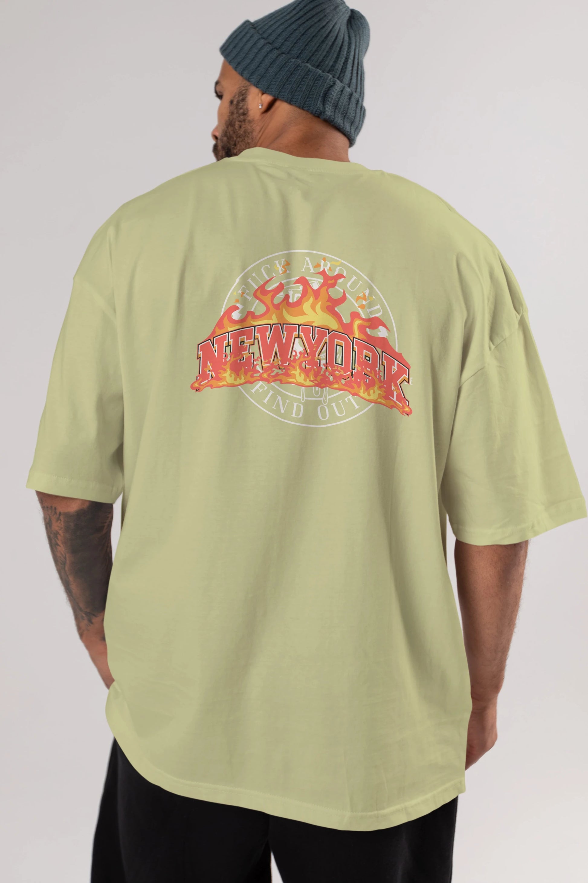 Newyork Style Arka Baskılı Oversize t-shirt Erkek Kadın Unisex