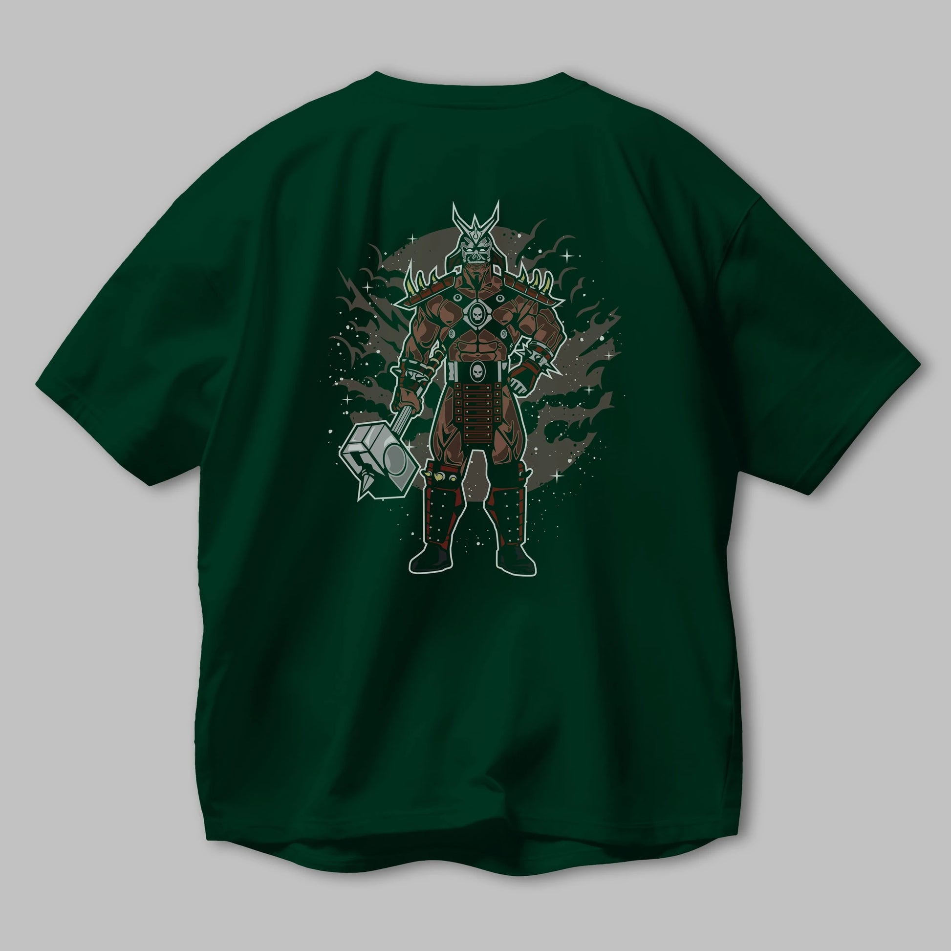 SHOU KHAN Arka Baskılı Oversize t-shirt Erkek Kadın Unisex %100 Pamuk