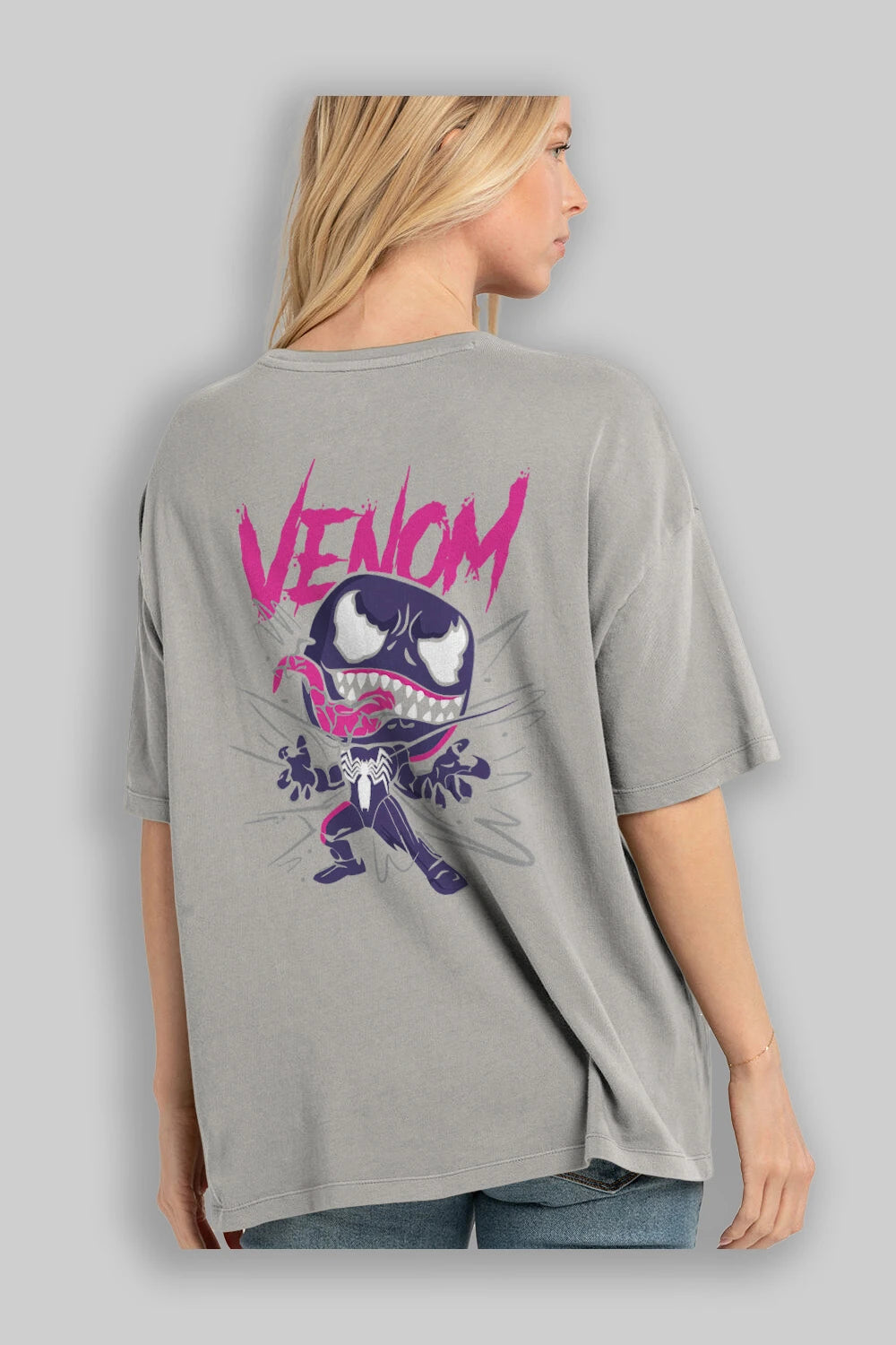 Venom (20) Arka Baskılı Oversize t-shirt Erkek Kadın Unisex %100 Pamuk Bisiklet Yaka tişort