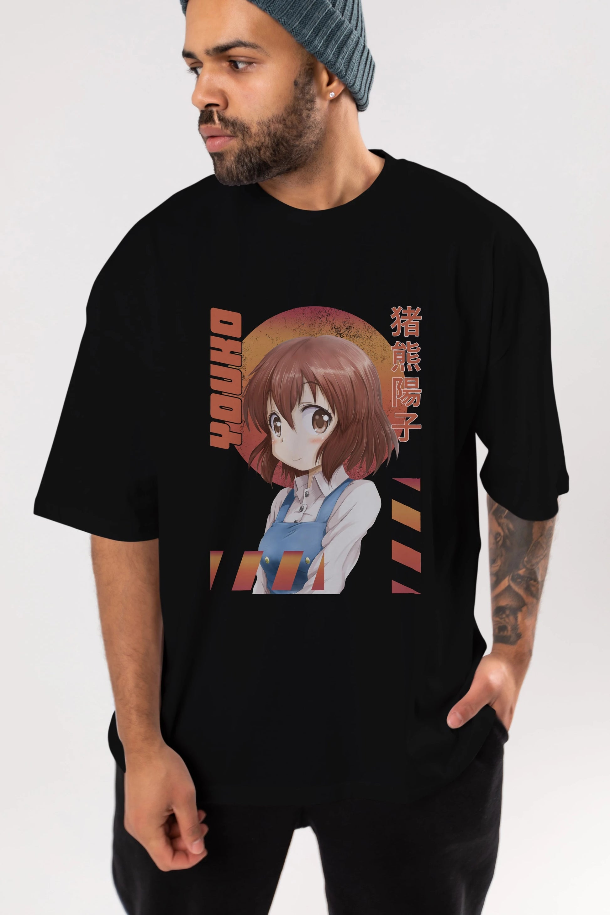 Youko Inokuma 5 Anime Ön Baskılı Oversize t-shirt %100 pamuk Erkek Kadın Unisex