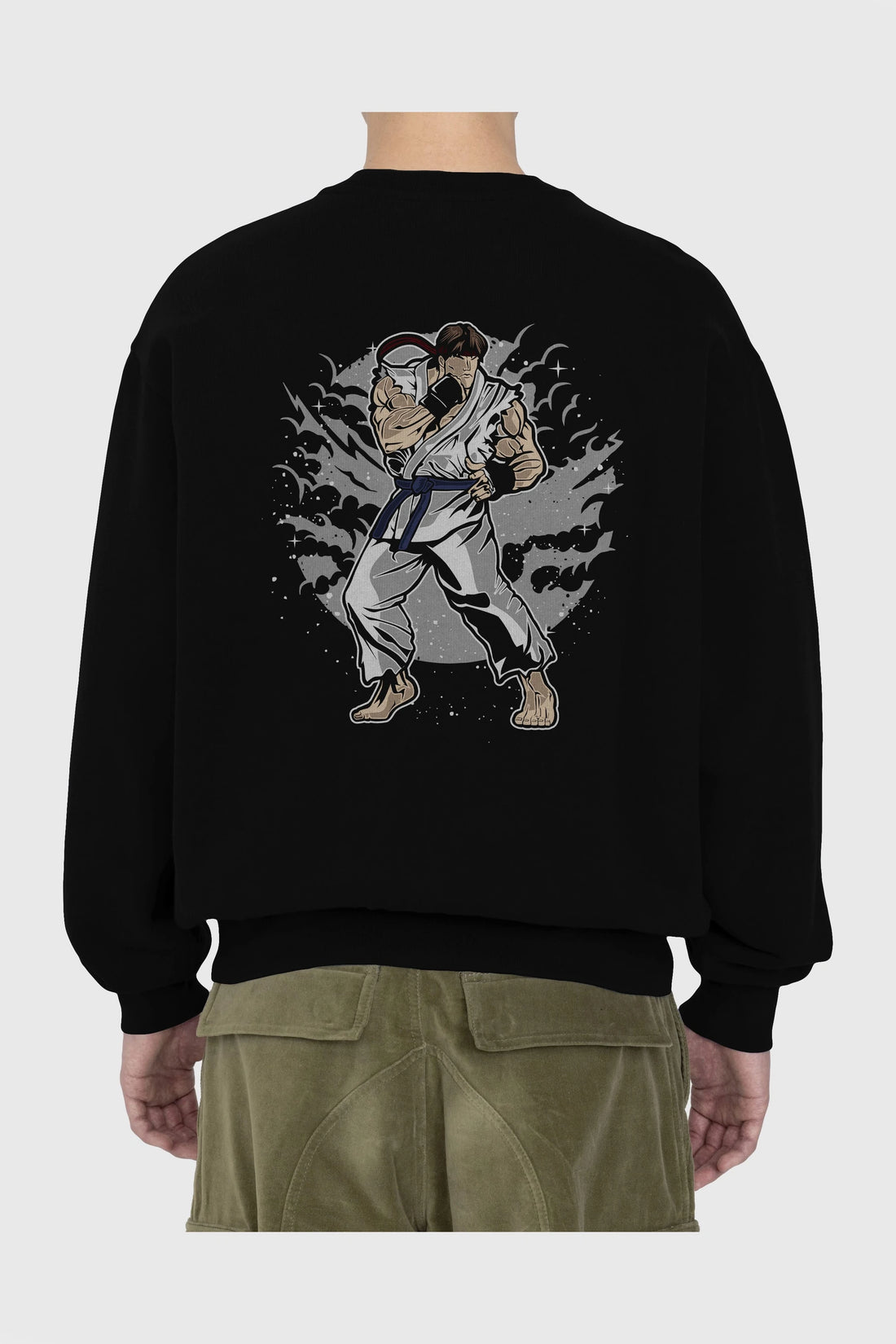 RYU Arka Baskılı Oversize Sweatshirt Erkek Kadın Unisex