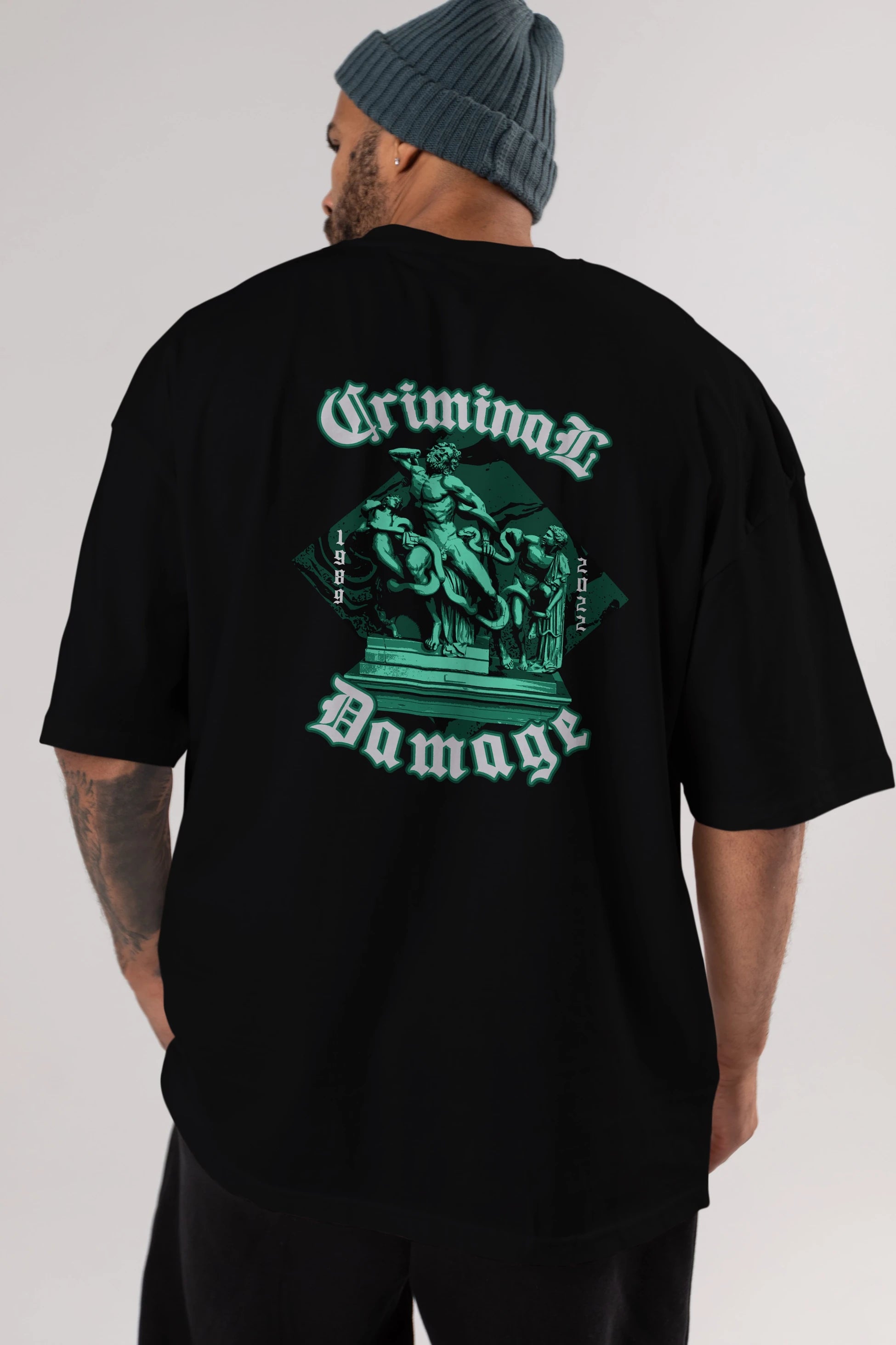 Criminal Damage Arka Baskılı Oversize t-shirt Erkek Kadın Unisex
