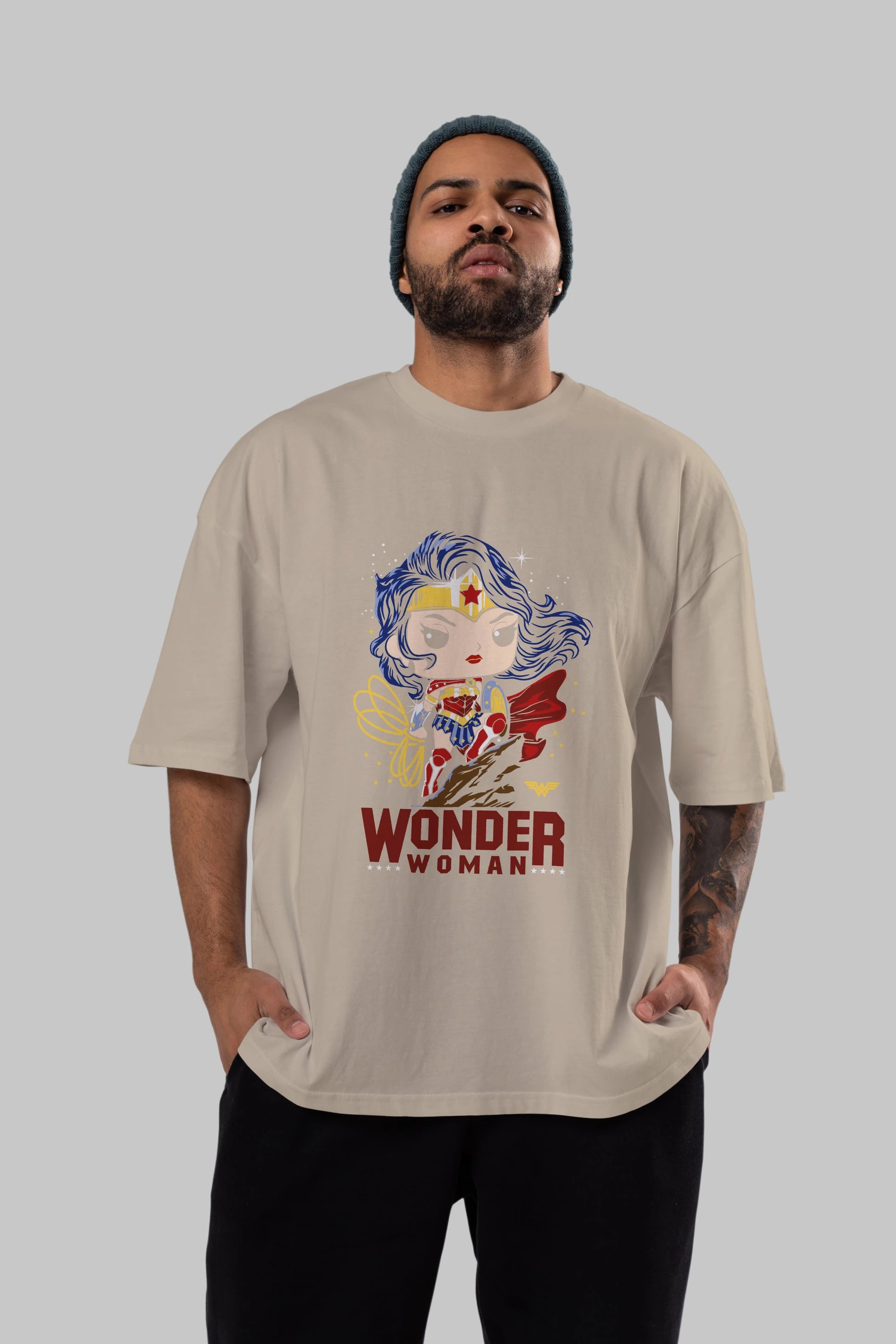 Wonder Woman (2) Ön Baskılı Oversize t-shirt Erkek Kadın Unisex %100 Pamuk Bisiklet Yaka tişort