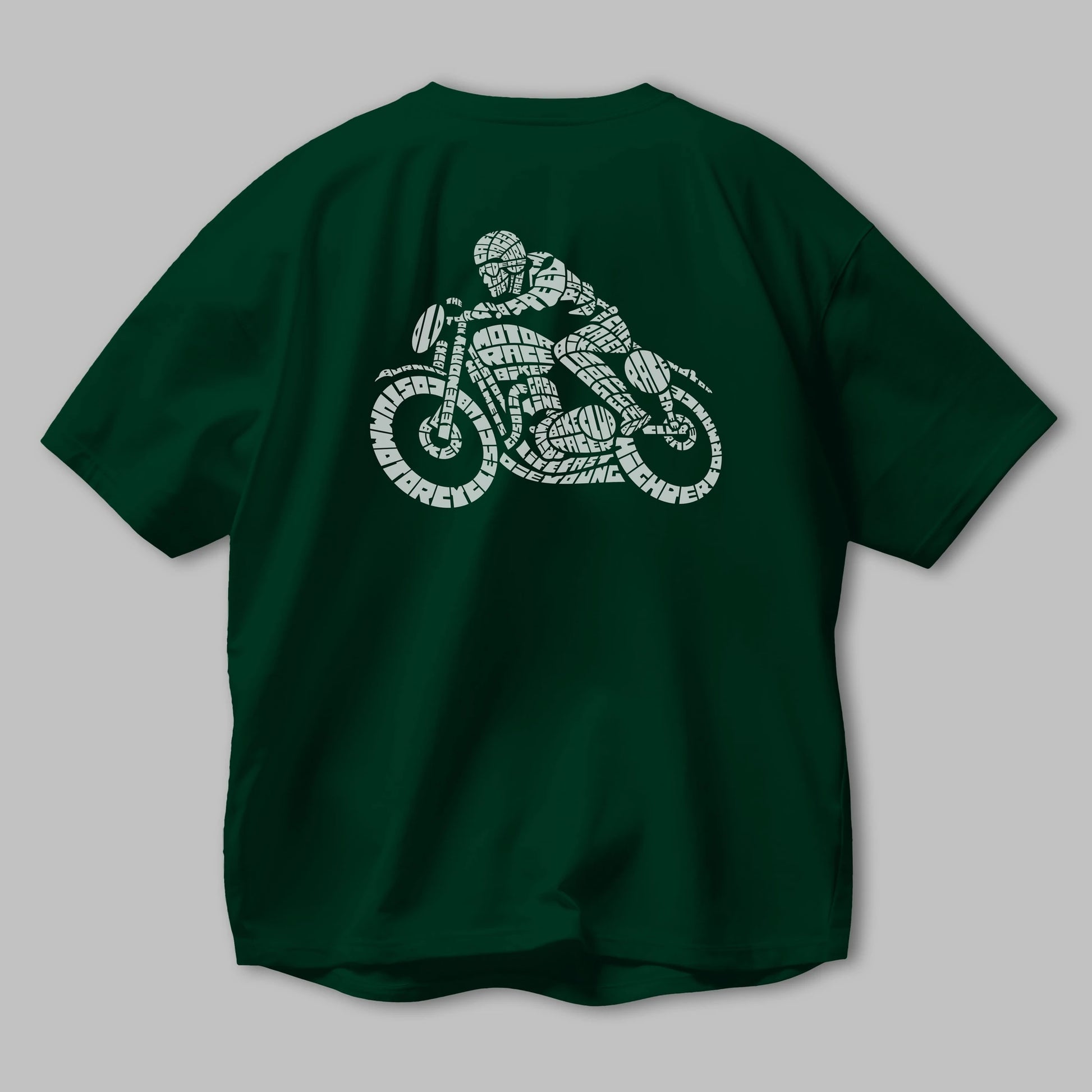 Caferacer Arka Baskılı Oversize t-shirt %100 pamuk Erkek Kadın Unisex