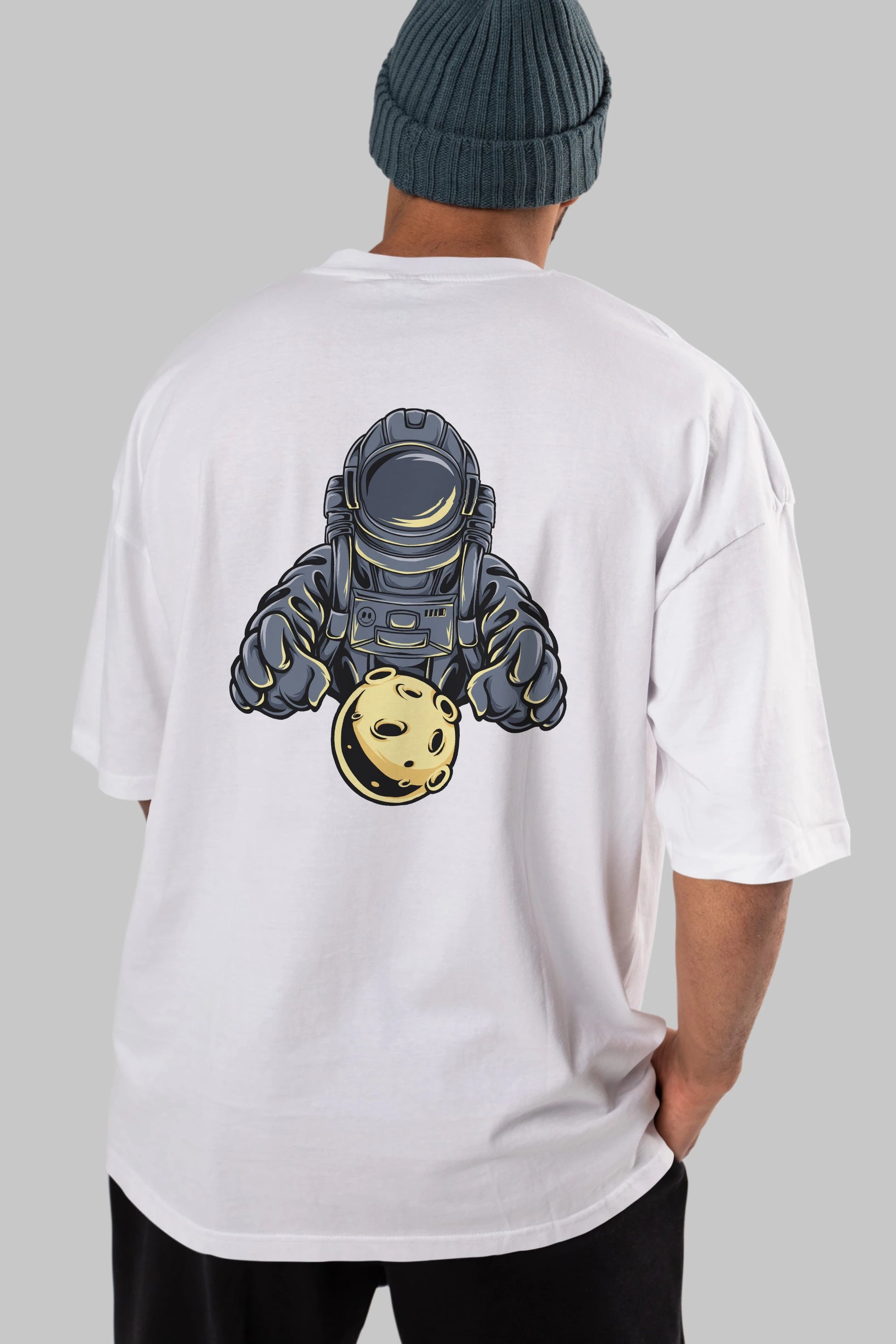 Astromoon tshirt Arka Baskılı Oversize t-shirt Erkek Kadın Unisex