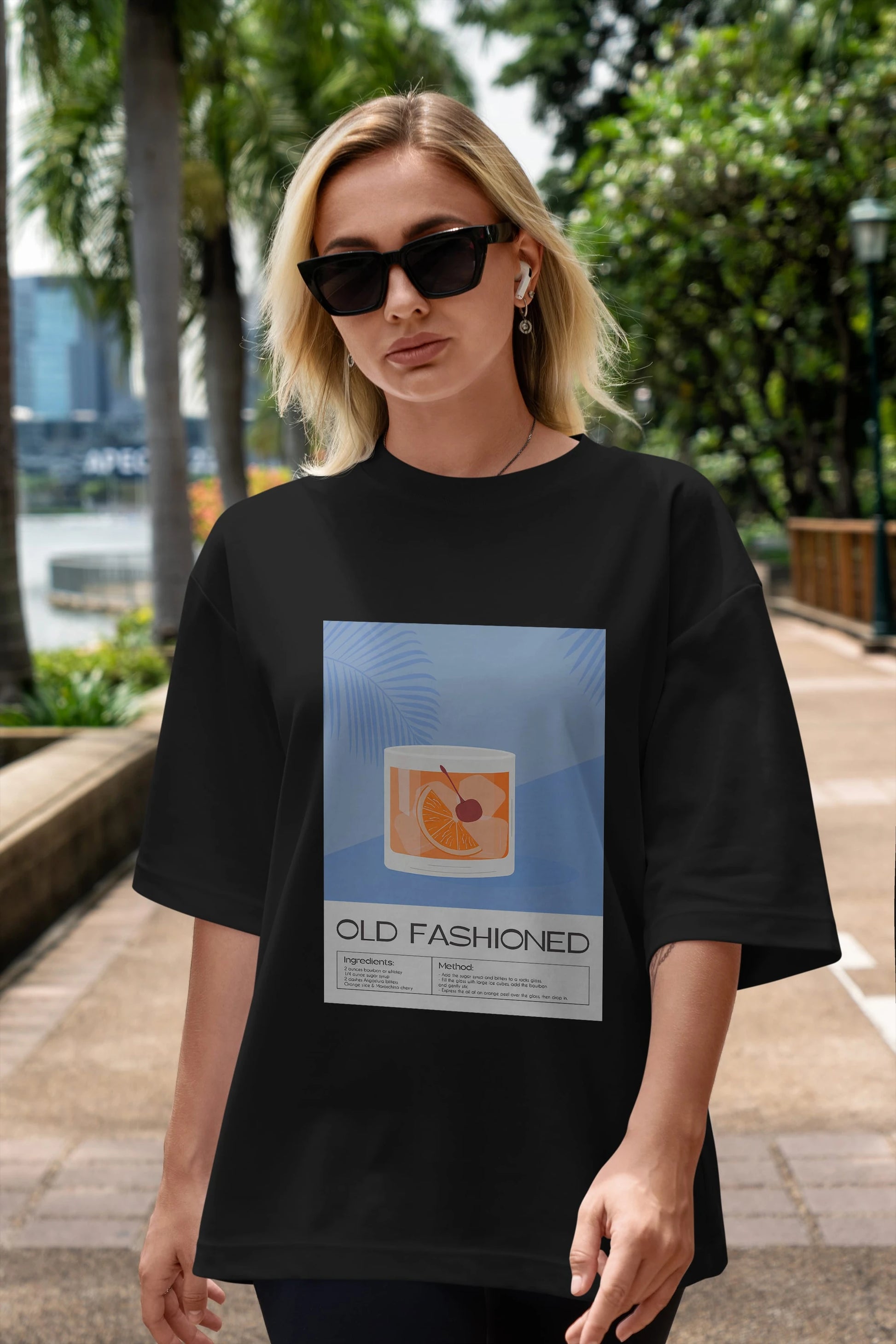 Old Fashioned 3 Ön Baskılı Oversize t-shirt Erkek Kadın Unisex %100 Pamuk Bisiklet Yaka tişort