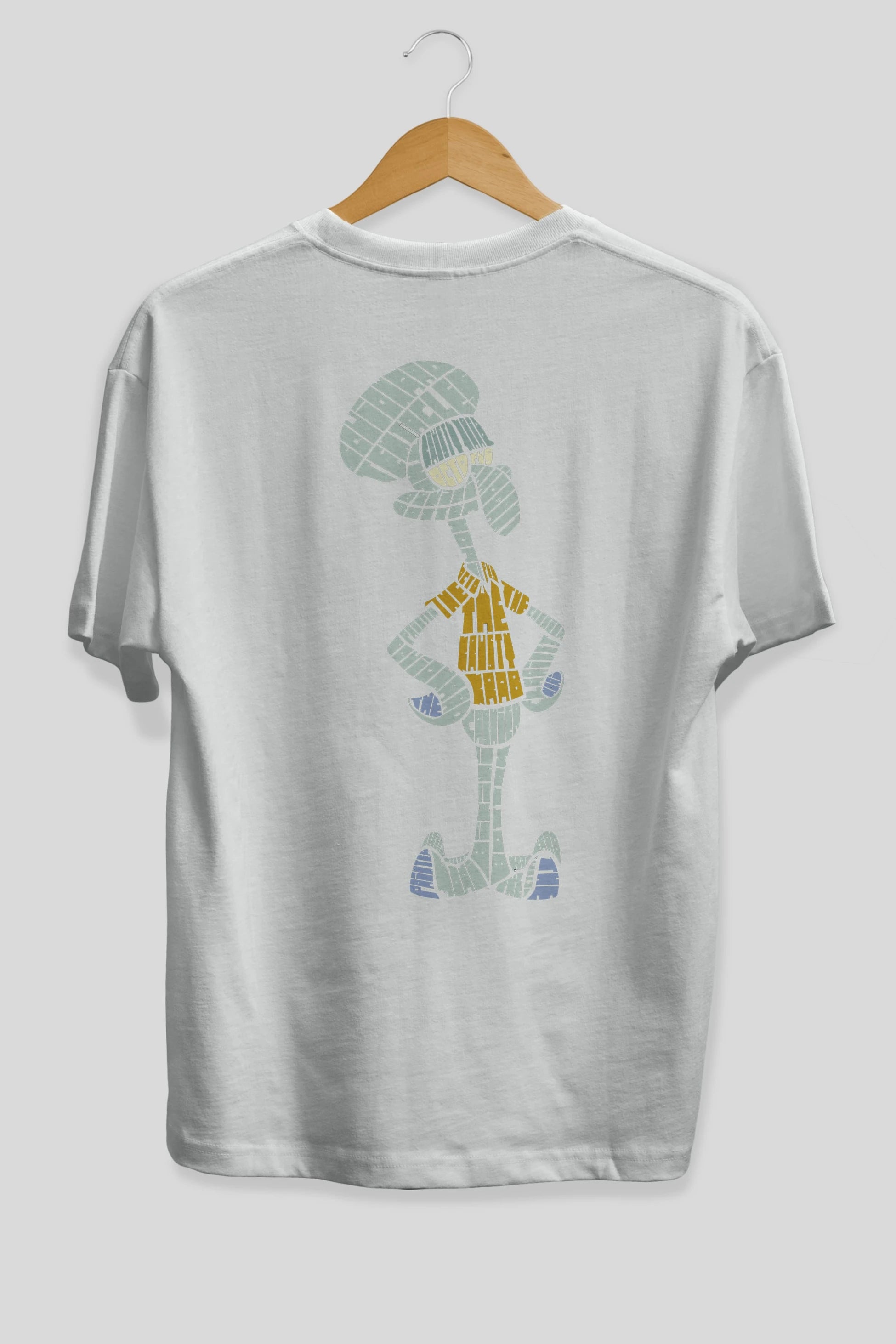 Squidward Arka Baskılı Oversize t-shirt %100 pamuk Erkek Kadın Unisex