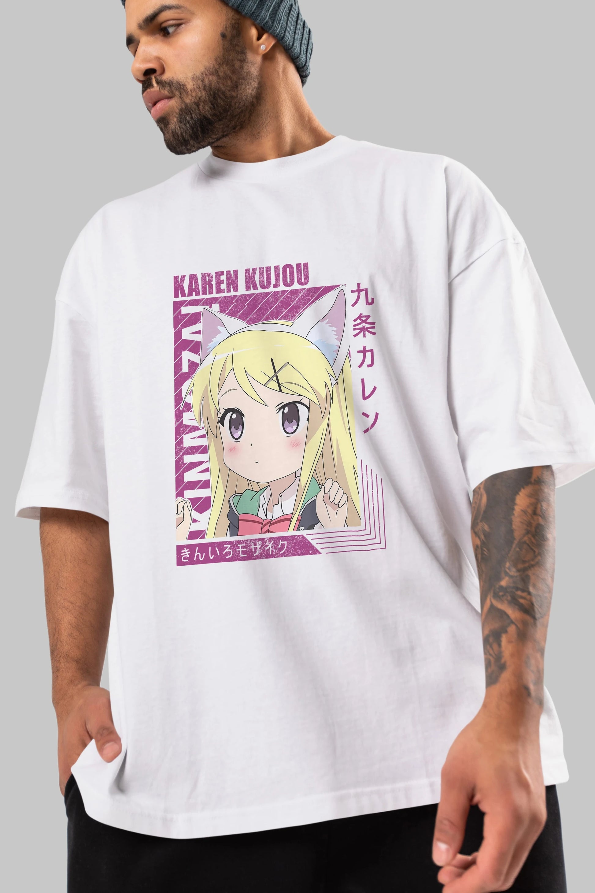 Karen Kujou 4 Anime Ön Baskılı Oversize t-shirt %100 pamuk Erkek Kadın Unisex