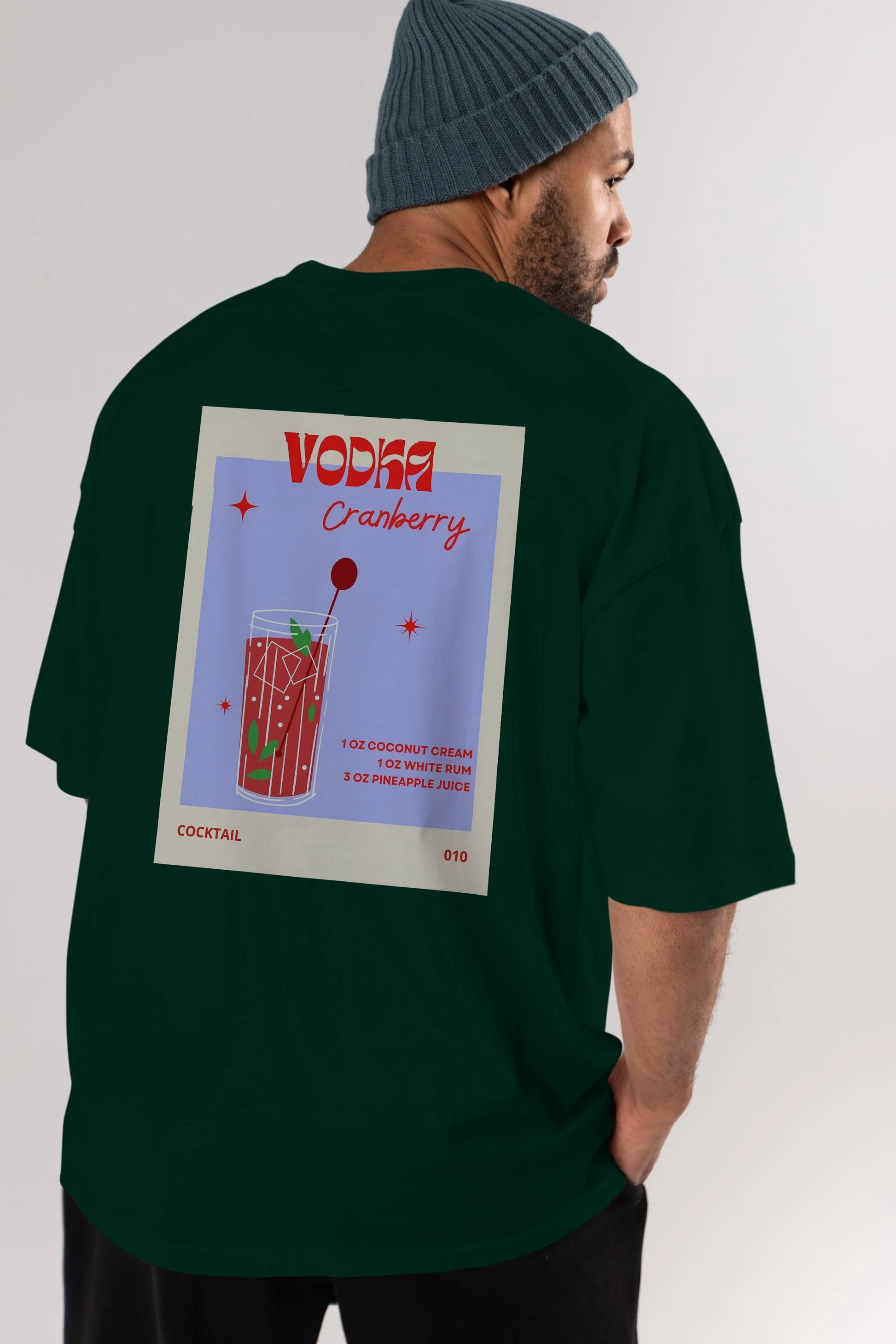 Vodka Cranberry Arka Baskılı Oversize t-shirt Erkek Kadın Unisex %100 Pamuk Bisiklet Yaka tişort