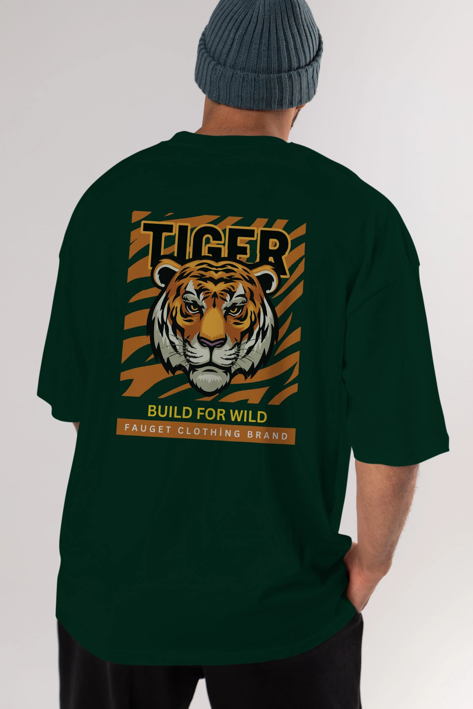 Tiger Arka Baskılı Oversize t-shirt Erkek Kadın Unisex