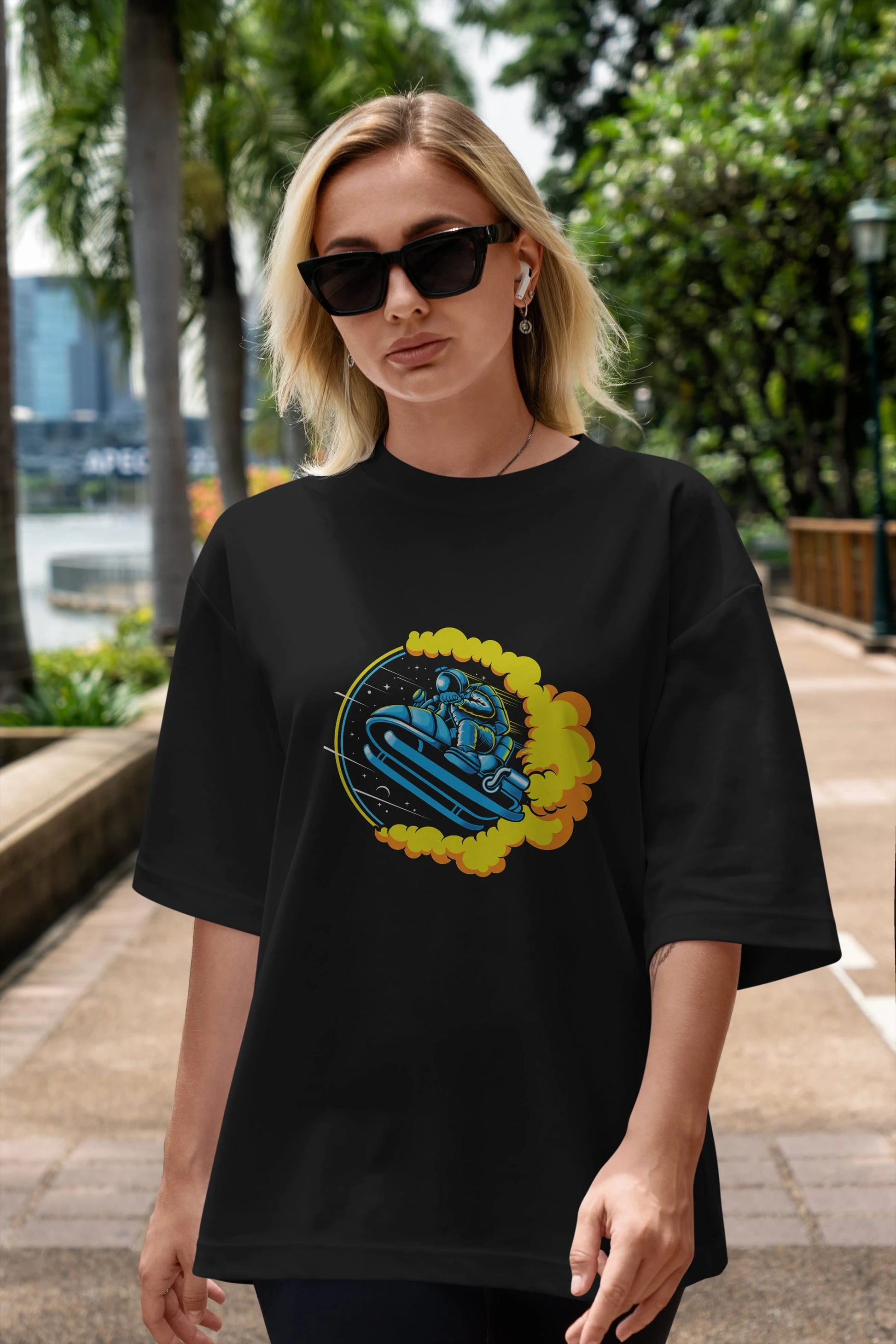 Astrojump with Snowmobile Ön Baskılı Oversize t-shirt Erkek Kadın Unisex