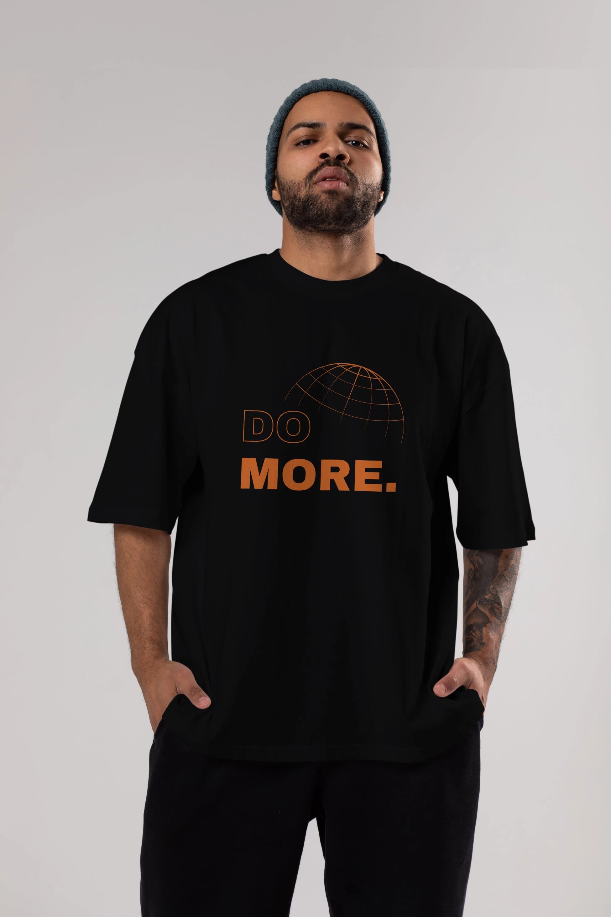 Do More Yazılı Ön Baskılı Oversize t-shirt Erkek Kadın Unisex