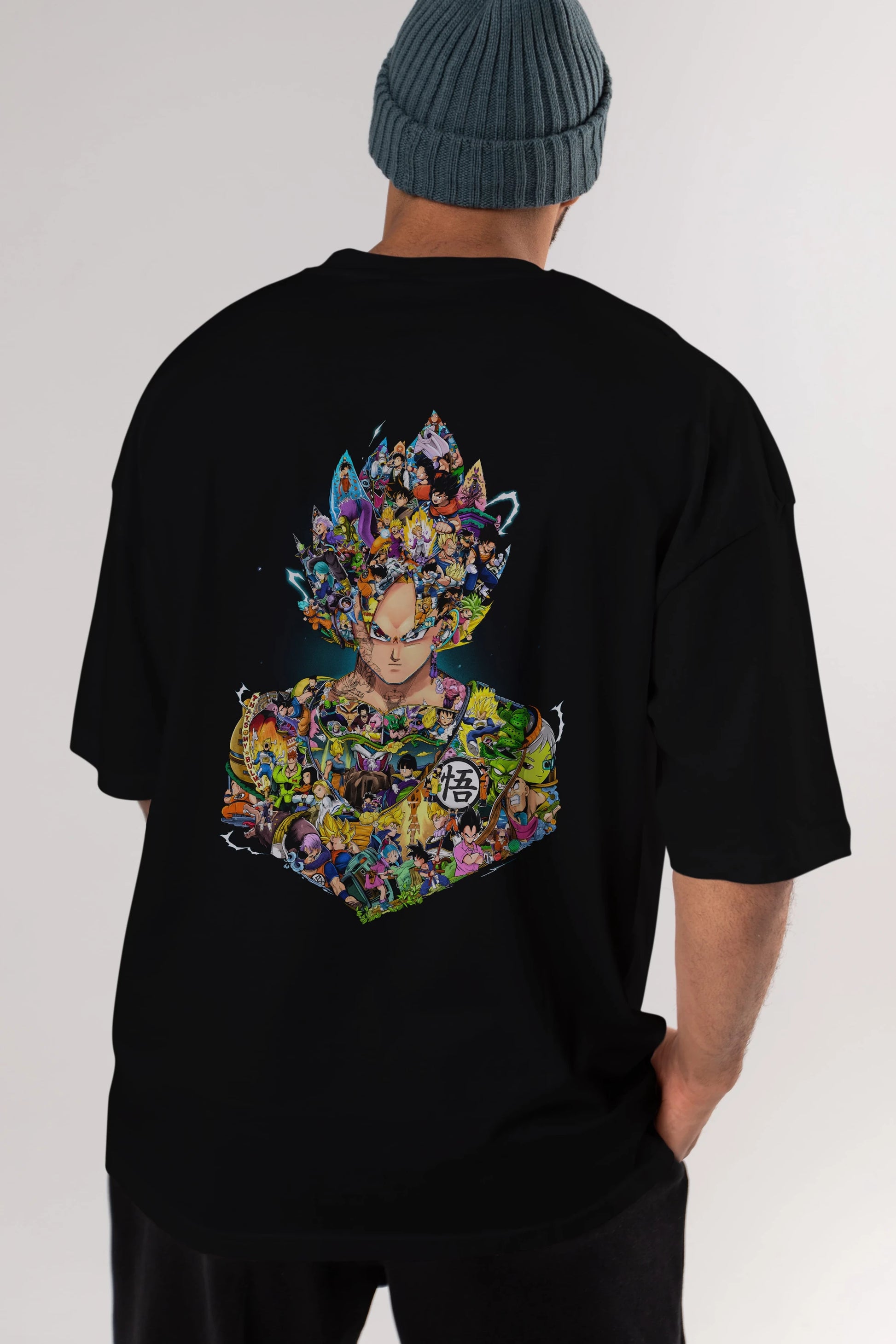 DRAGON BALL ART Anime Arka Baskılı Oversize t-shirt Erkek Kadın Unisex
