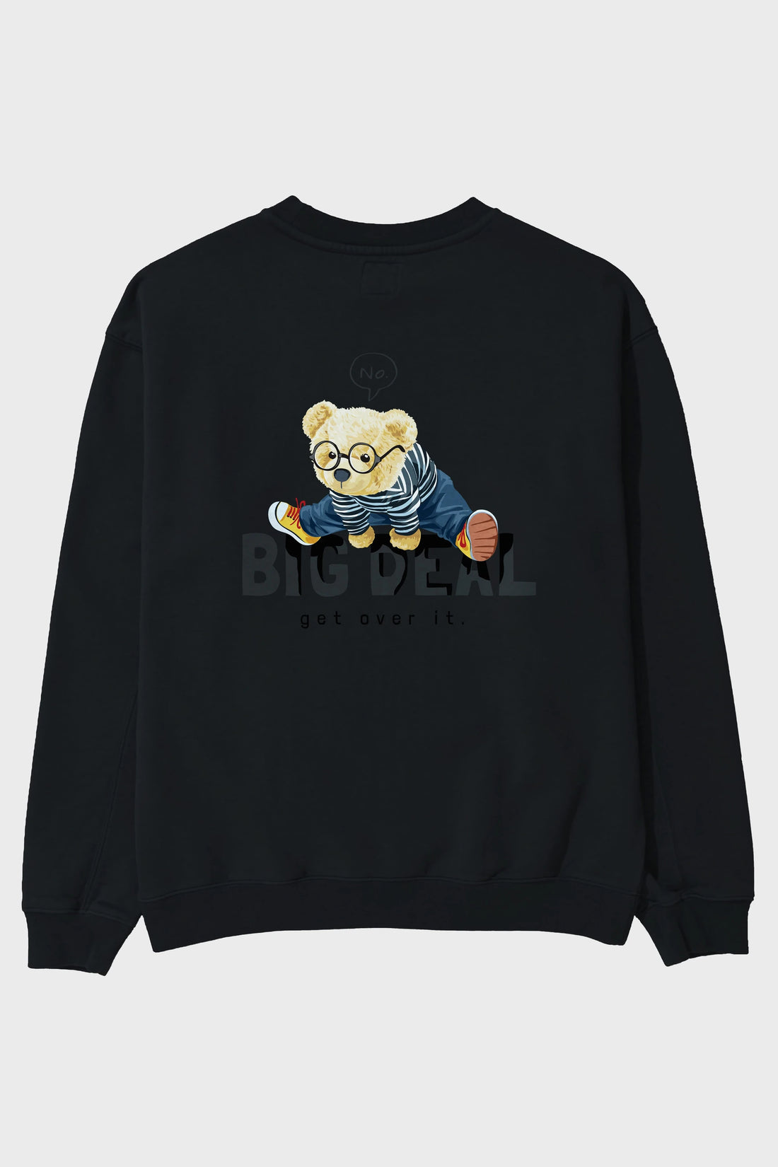 Teddy Bear Big Deal Arka Baskılı Oversize Sweatshirt Erkek Kadın Unisex