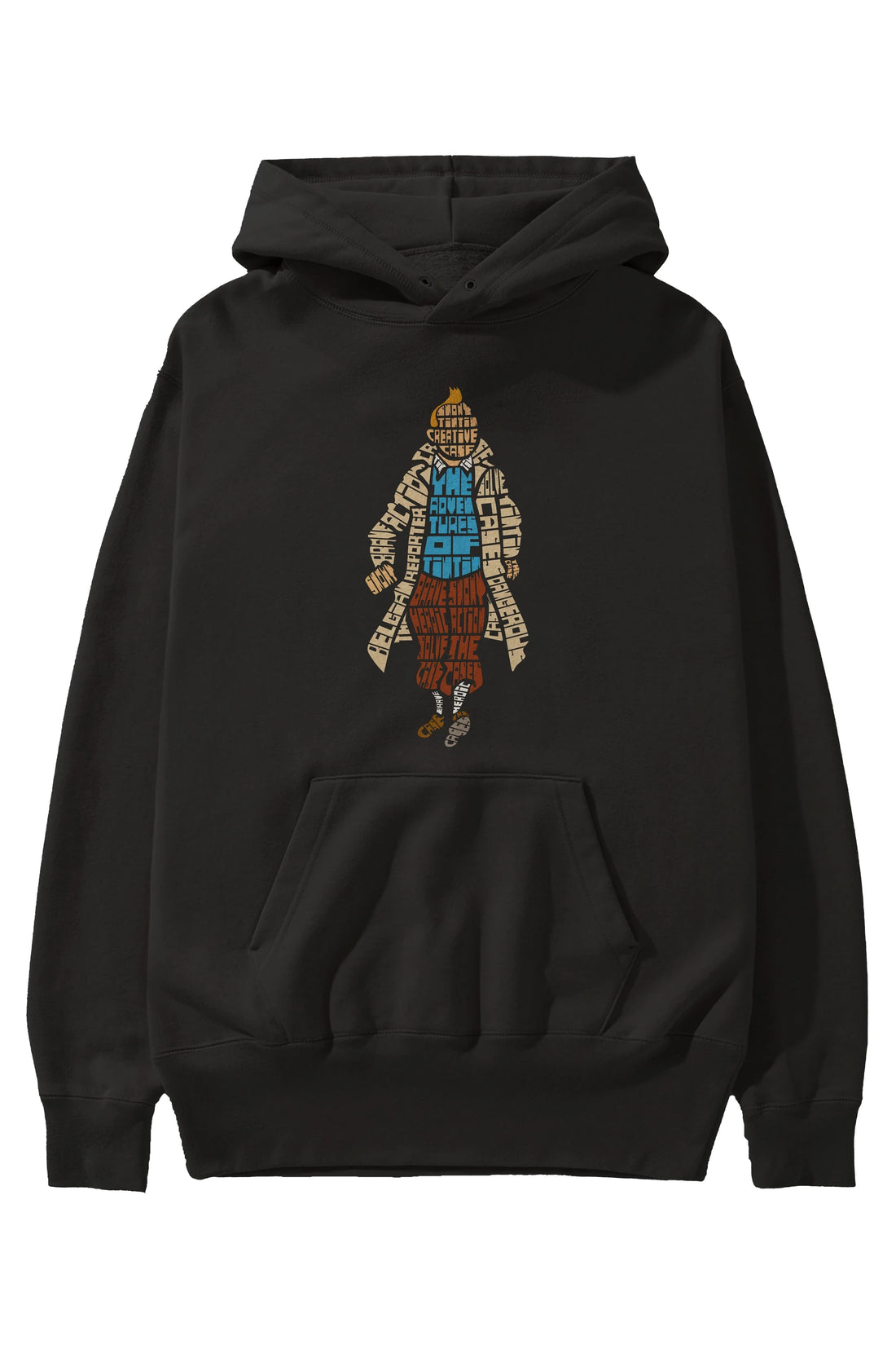 Tin Tin Ön Baskılı Hoodie Oversize Kapüşonlu Sweatshirt Erkek Kadın Unisex