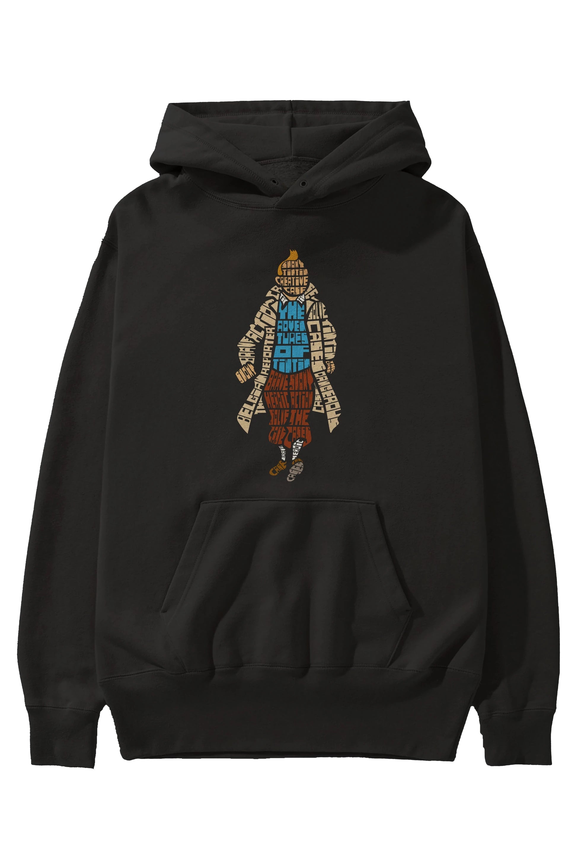 Tin Tin Ön Baskılı Hoodie Oversize Kapüşonlu Sweatshirt Erkek Kadın Unisex