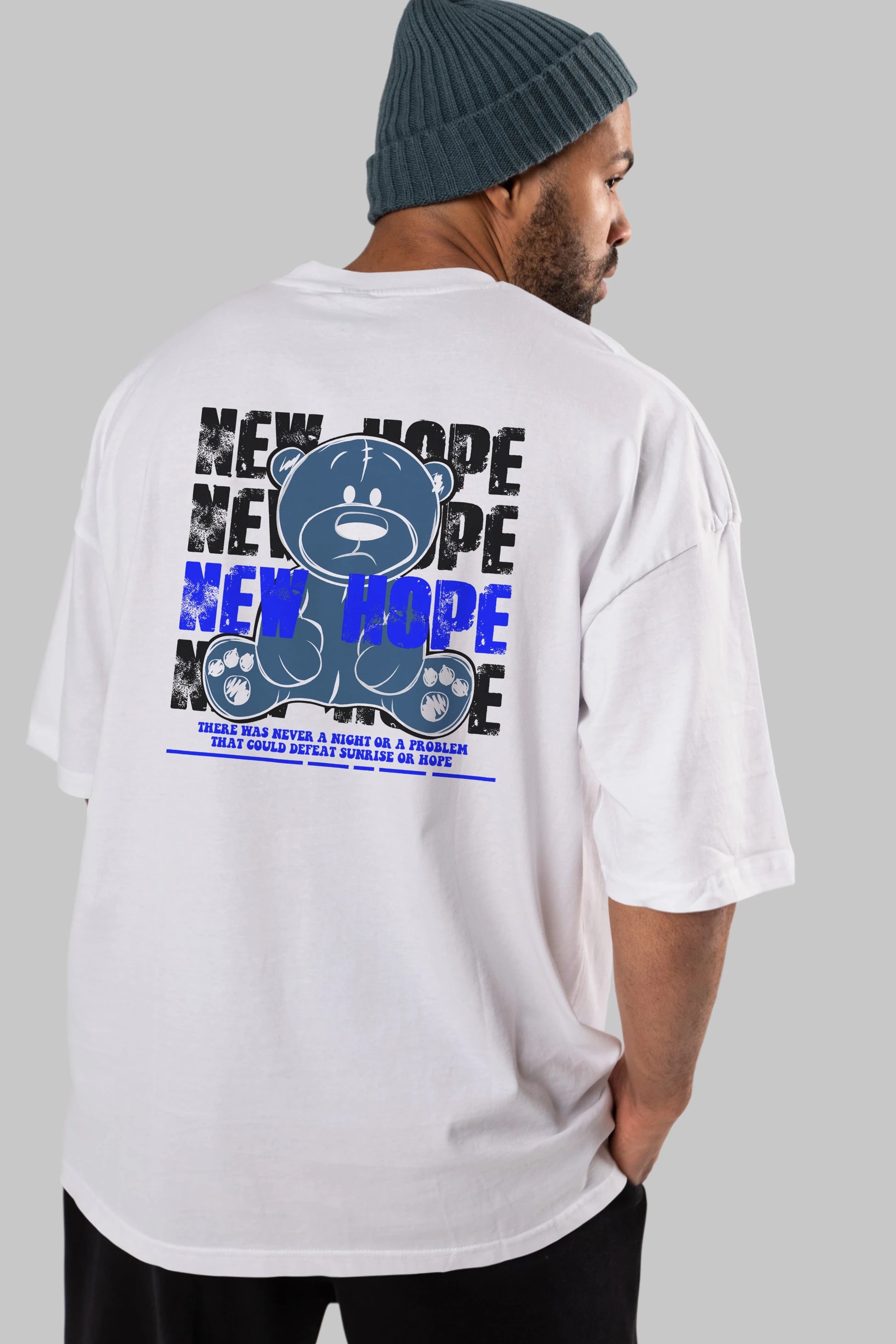 Teddy Bear New Hope Arka Baskılı Oversize t-shirt Erkek Kadın Unisex