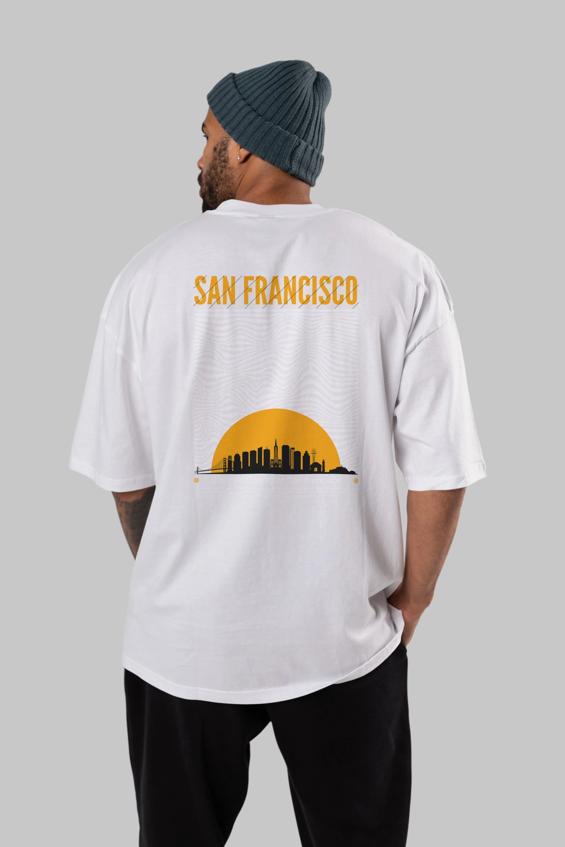 San Francisco Yazılı Arka Baskılı Oversize t-shirt Erkek Kadın Unisex