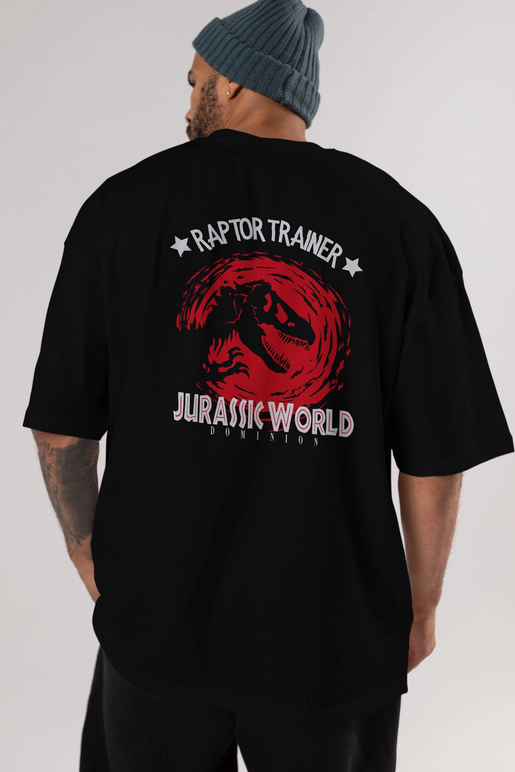 Jurassic Park (3) Arka Baskılı Oversize t-shirt Erkek Kadın Unisex %100 Pamuk Bisiklet Yaka tişort