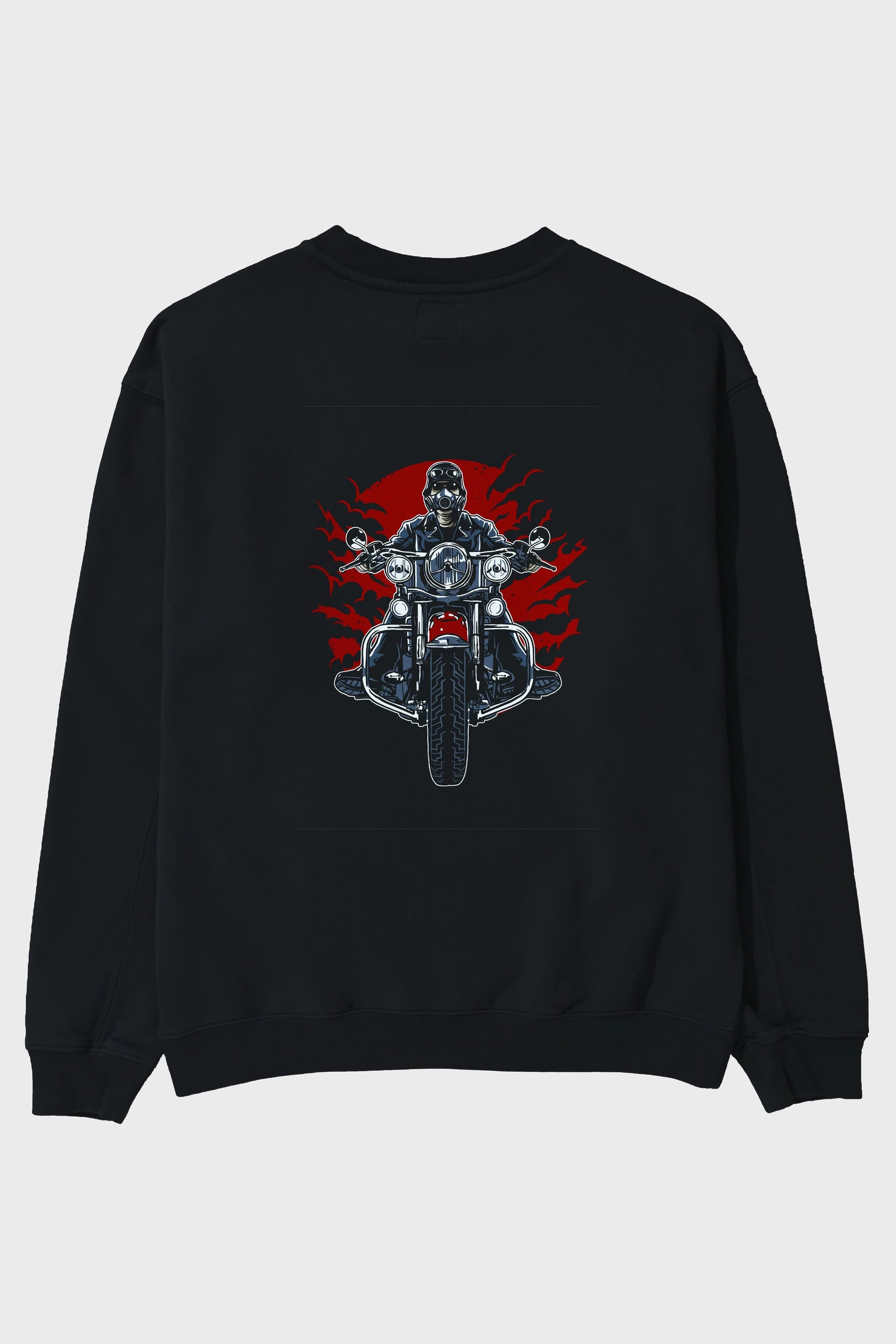 Wild Biker Arka Baskılı Oversize Sweatshirt Erkek Kadın Unisex