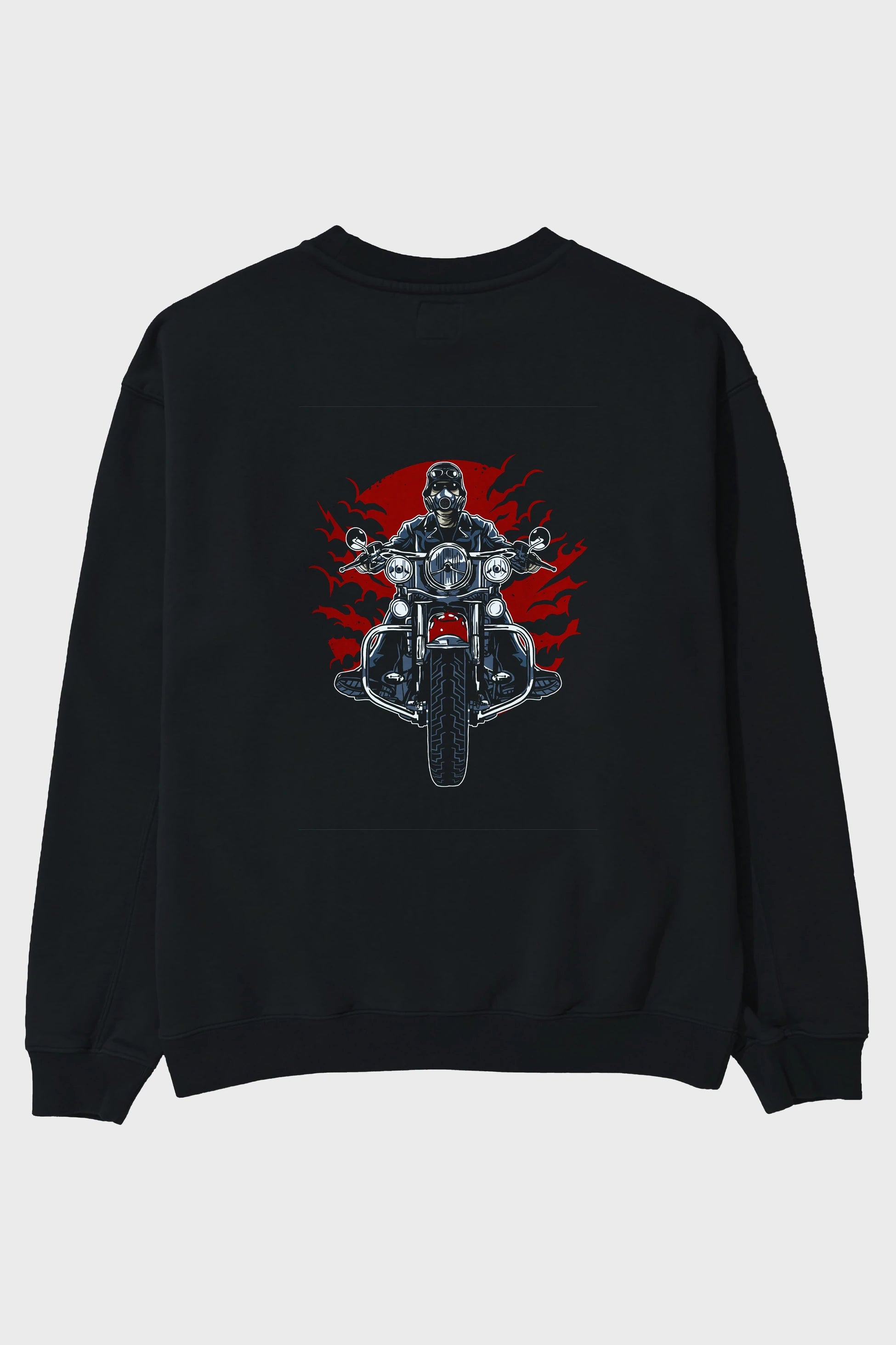 Wild Biker Arka Baskılı Oversize Sweatshirt Erkek Kadın Unisex