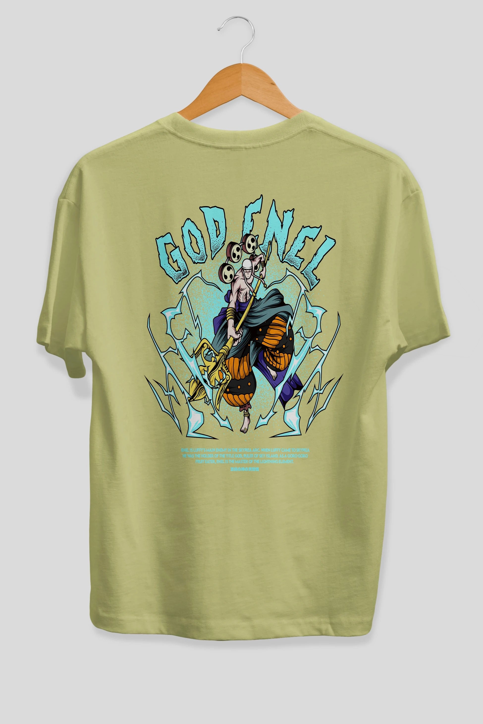 Eneru Anime Arka Baskılı Oversize t-shirt Erkek Kadın Unisex