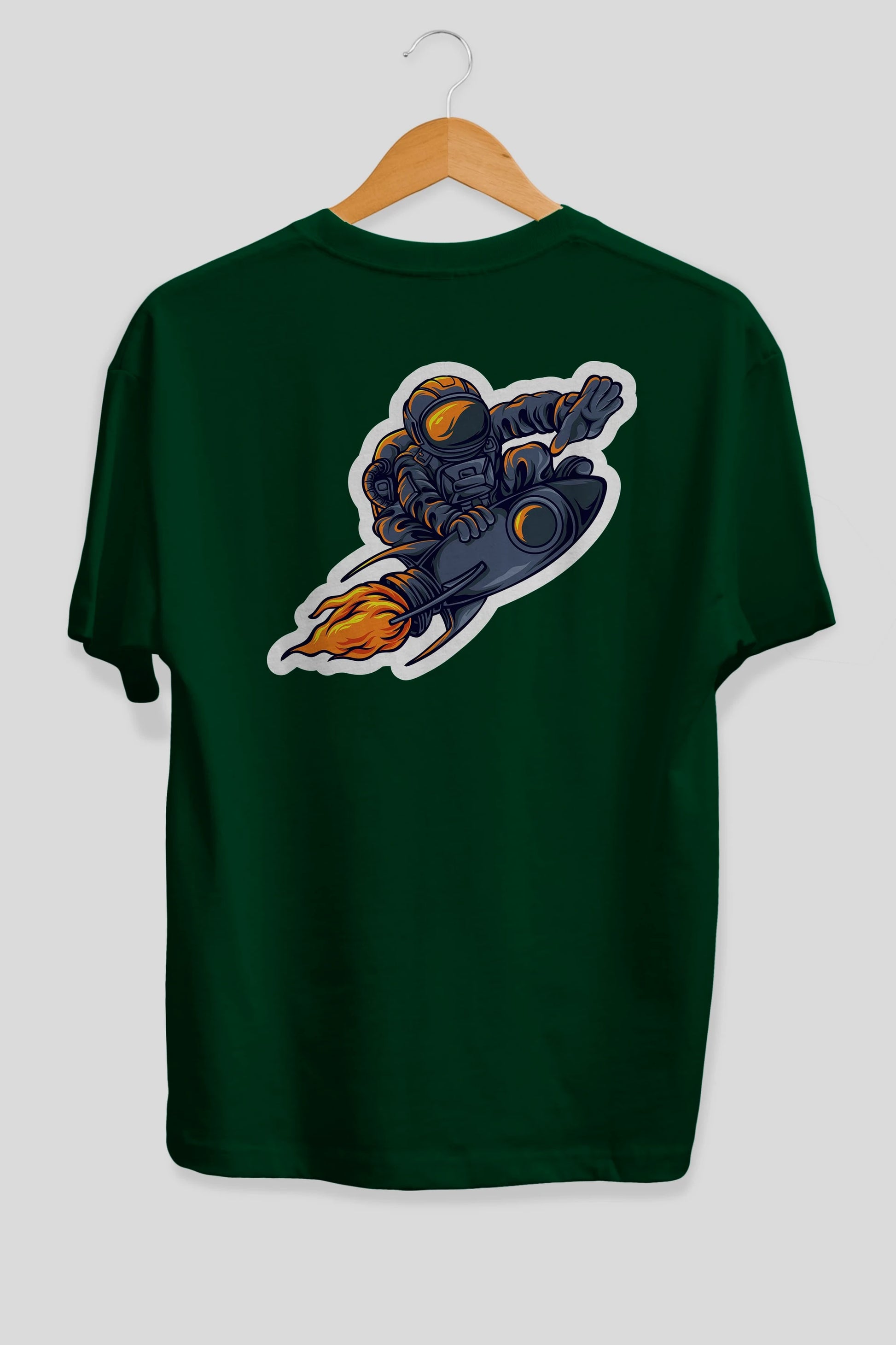 Astrocket Illustration Sticker Arka Baskılı Oversize t-shirt Erkek Kadın Unisex