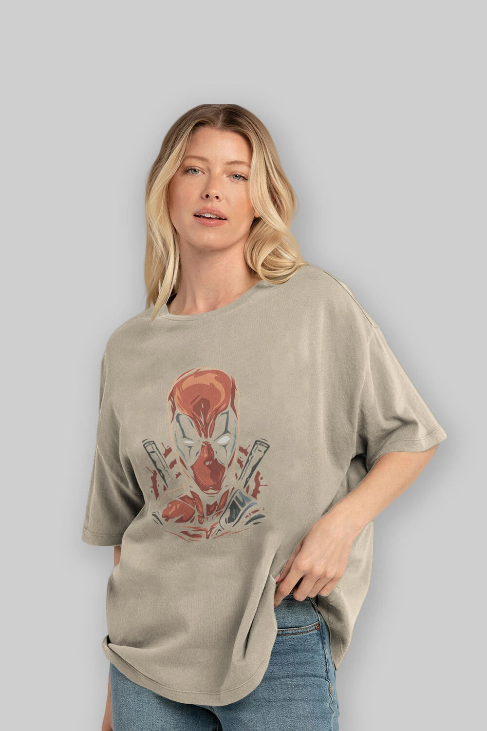 Deadpool (10) Ön Baskılı Oversize t-shirt Erkek Kadın Unisex %100 Pamuk Bisiklet Yaka tişort
