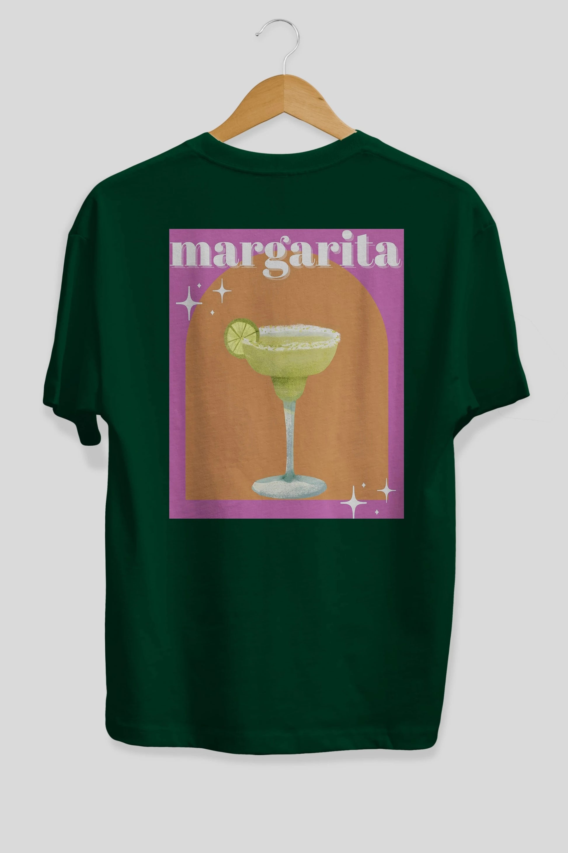 Margarita 7 Arka Baskılı Oversize t-shirt Erkek Kadın Unisex %100 Pamuk Bisiklet Yaka tişort