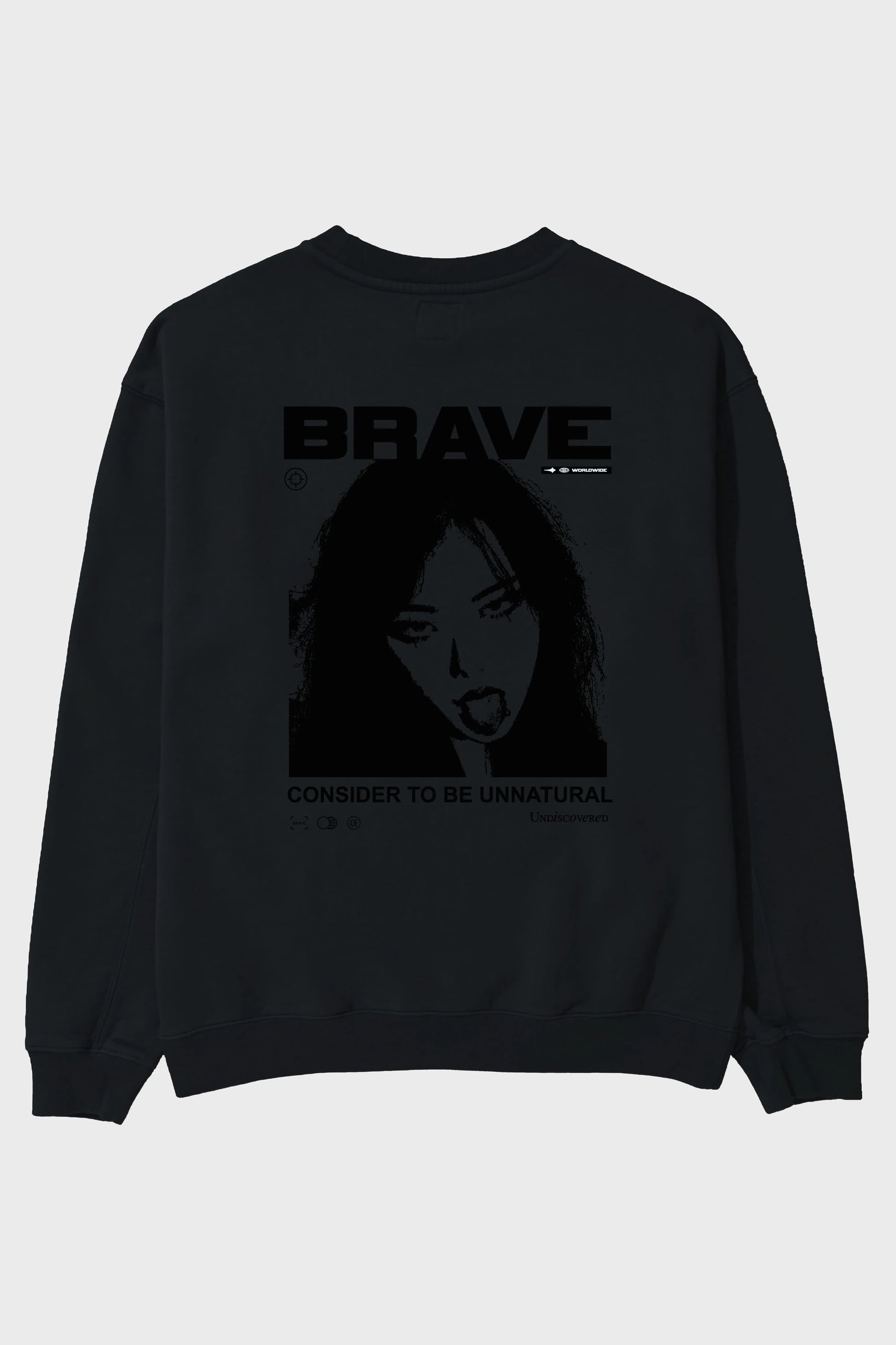 Brave Arka Baskılı Oversize Sweatshirt Erkek Kadın Unisex