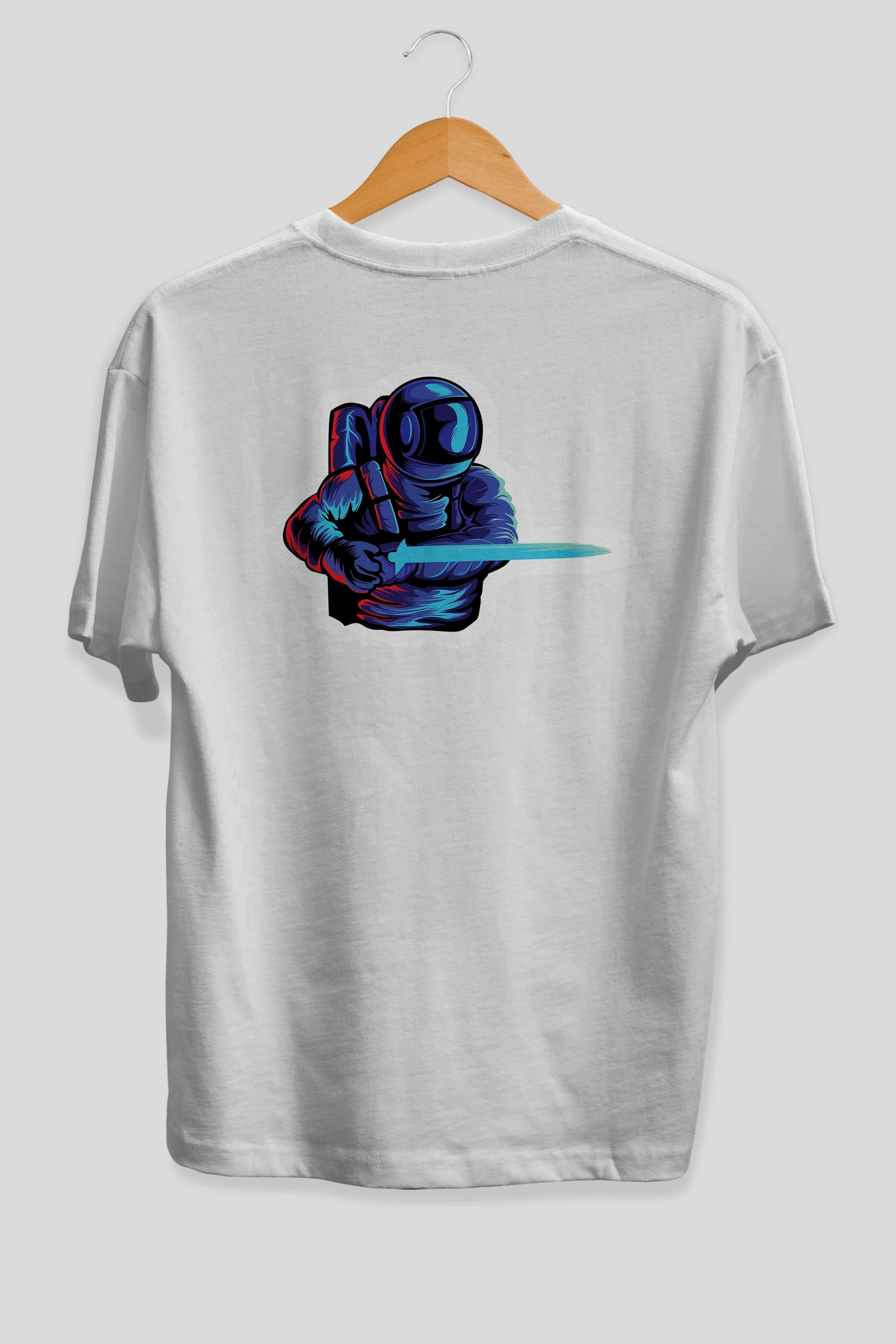 Astro Knight Sticker Arka Baskılı Oversize t-shirt Erkek Kadın Unisex