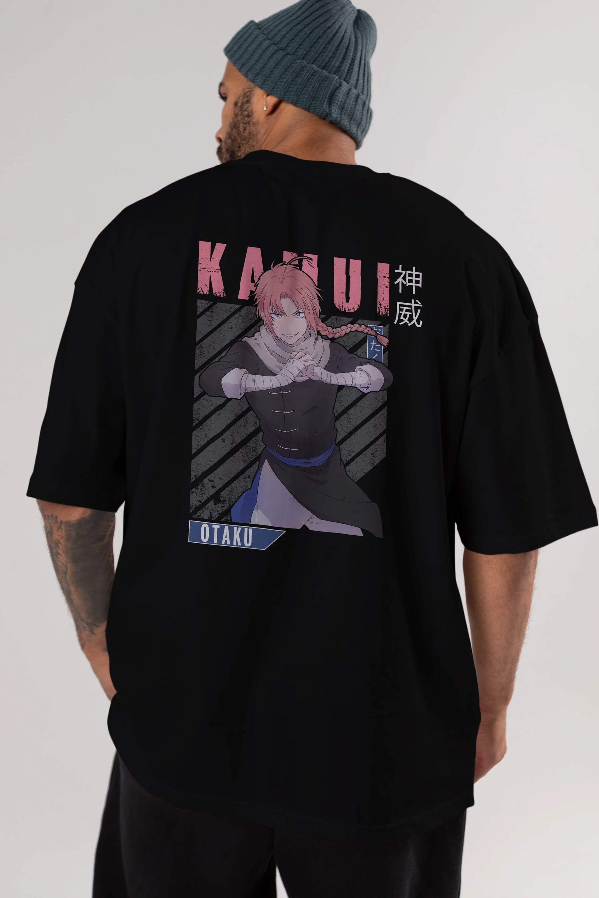 Kamui GINTAMA Anime Arka Baskılı Oversize t-shirt Erkek Kadın Unisex