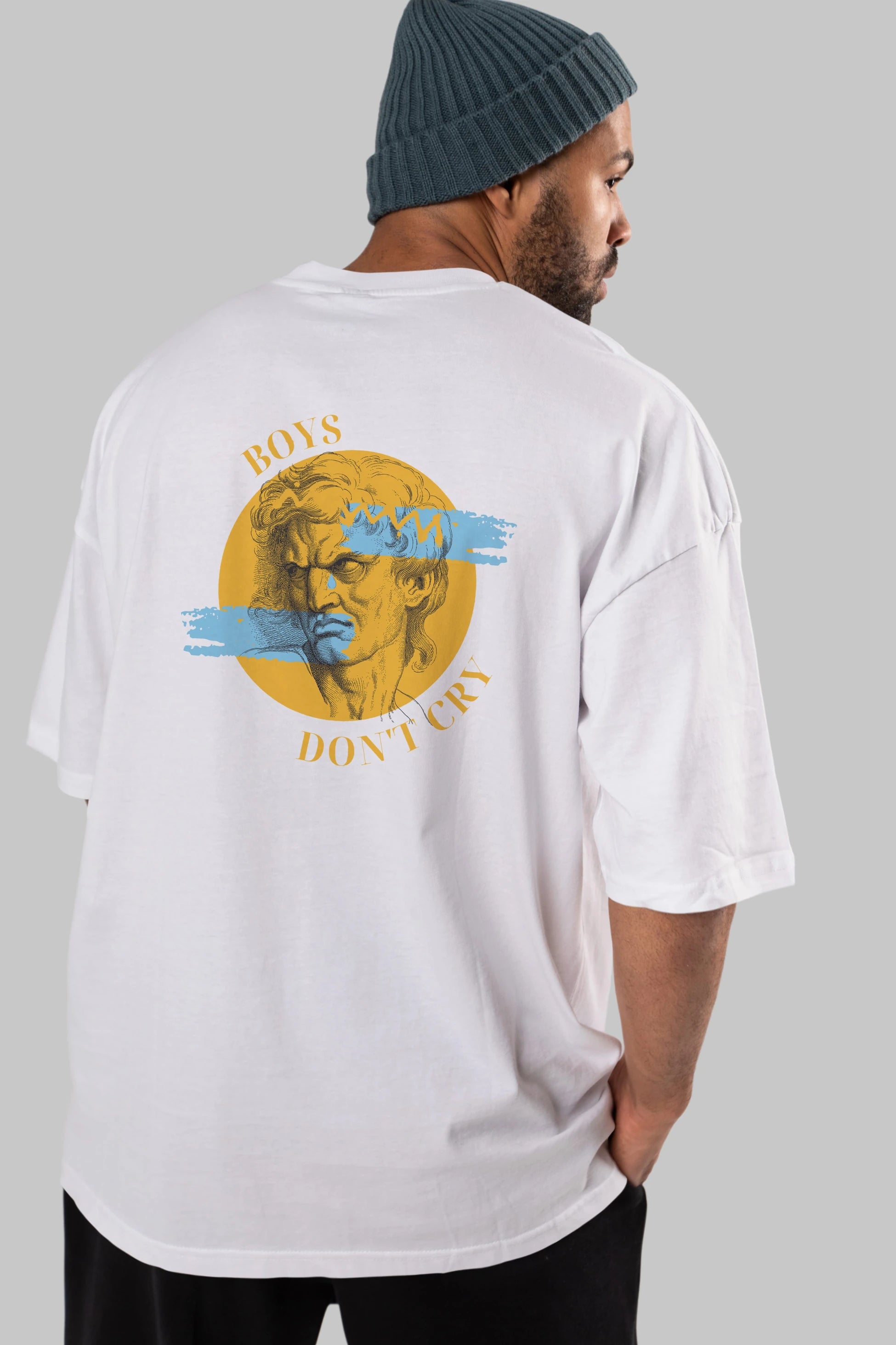 Boys Don't Cry Yazılı Arka Baskılı Oversize t-shirt Erkek Kadın Unisex