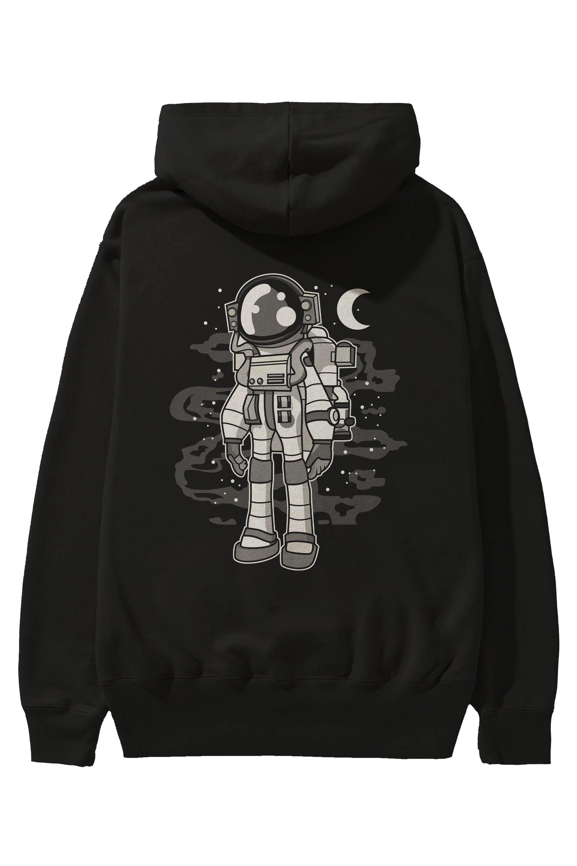 Astronaut Stand Arka Baskılı Hoodie Oversize Kapüşonlu Sweatshirt Erkek Kadın Unisex