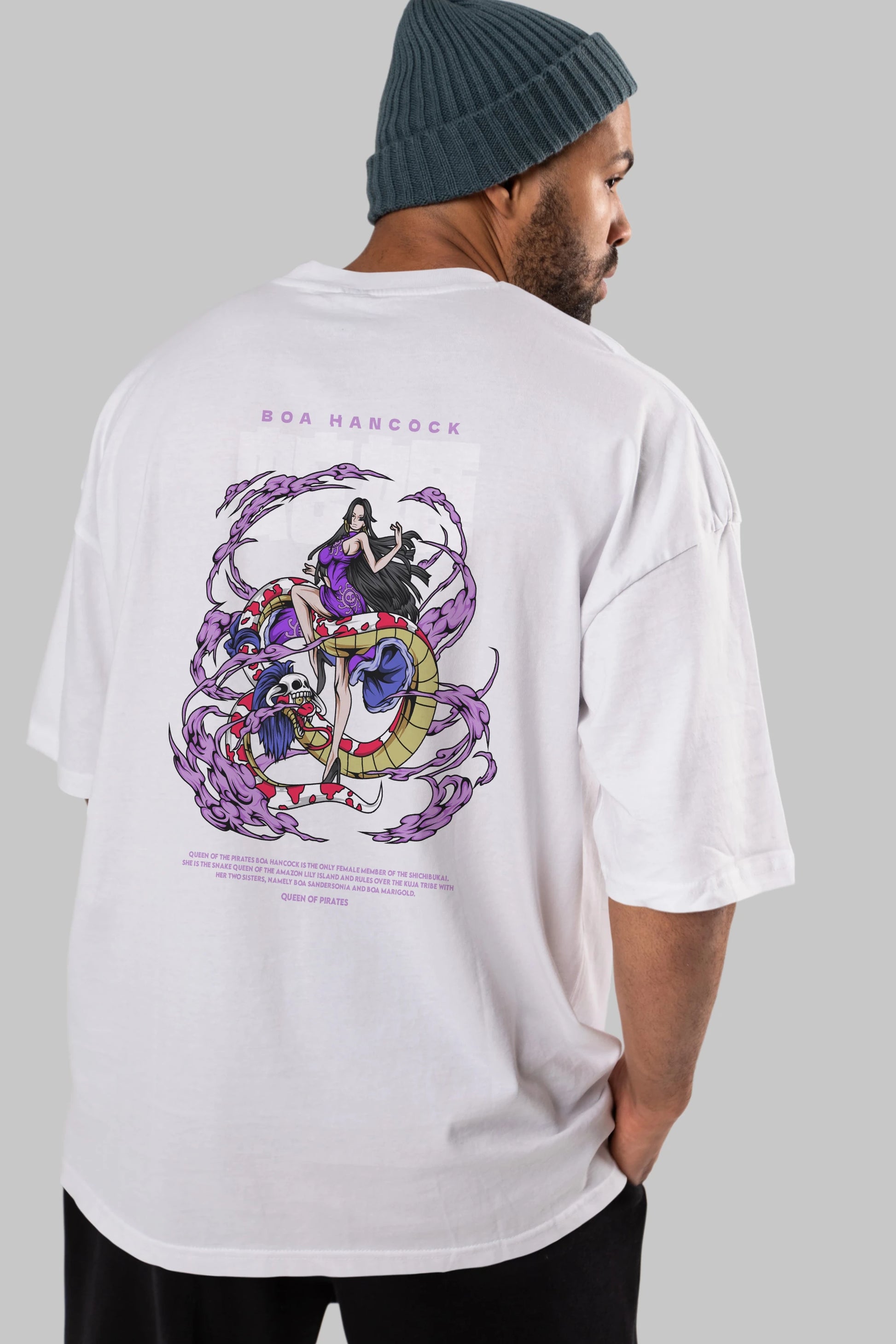 Boa Hancock Anime Arka Baskılı Oversize t-shirt Erkek Kadın Unisex