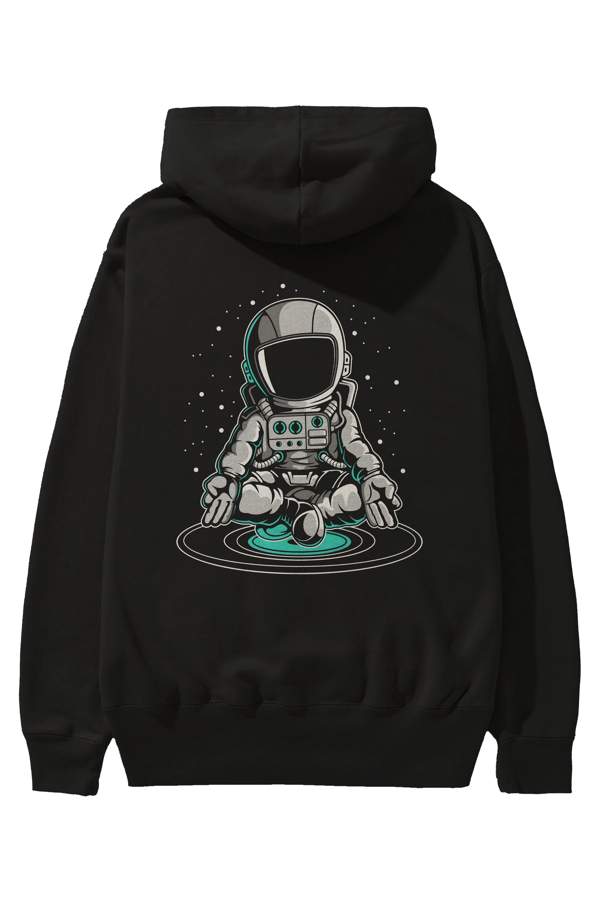 Astronaut Meditation Arka Baskılı Hoodie Oversize Kapüşonlu Sweatshirt Erkek Kadın Unisex