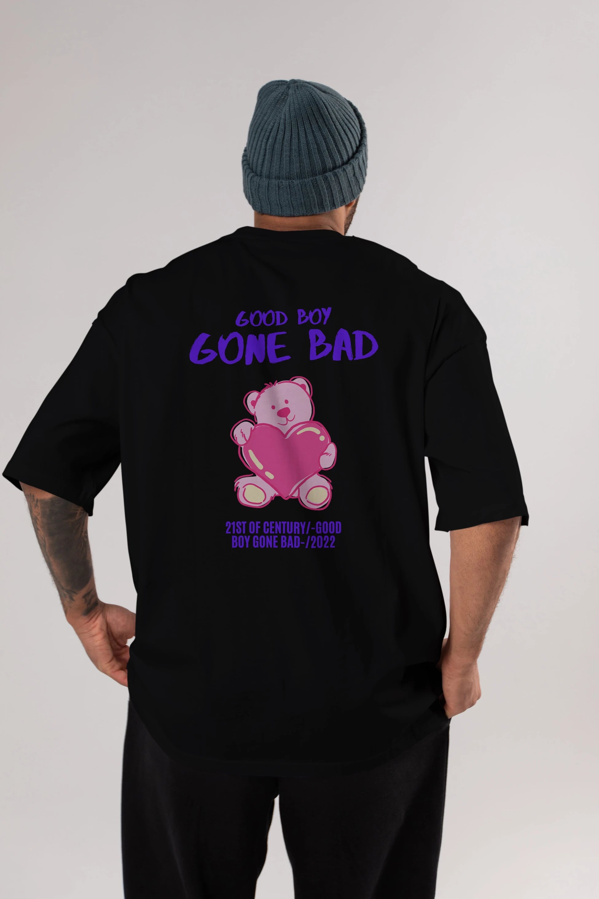 Good Boy Gona Bad Arka Baskılı Oversize t-shirt Erkek Kadın Unisex