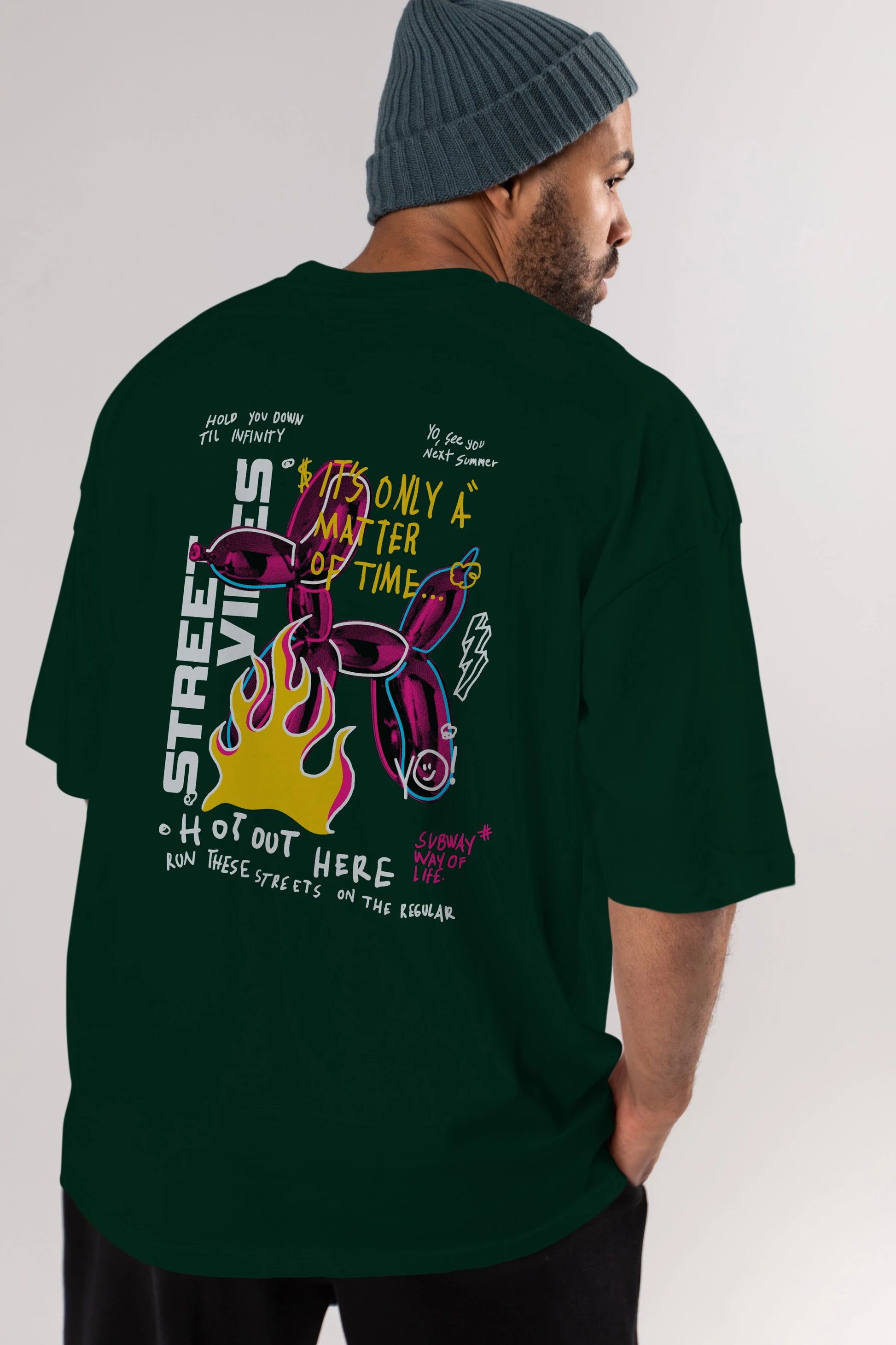 Street Vibes Arka Baskılı Oversize t-shirt Erkek Kadın Unisex