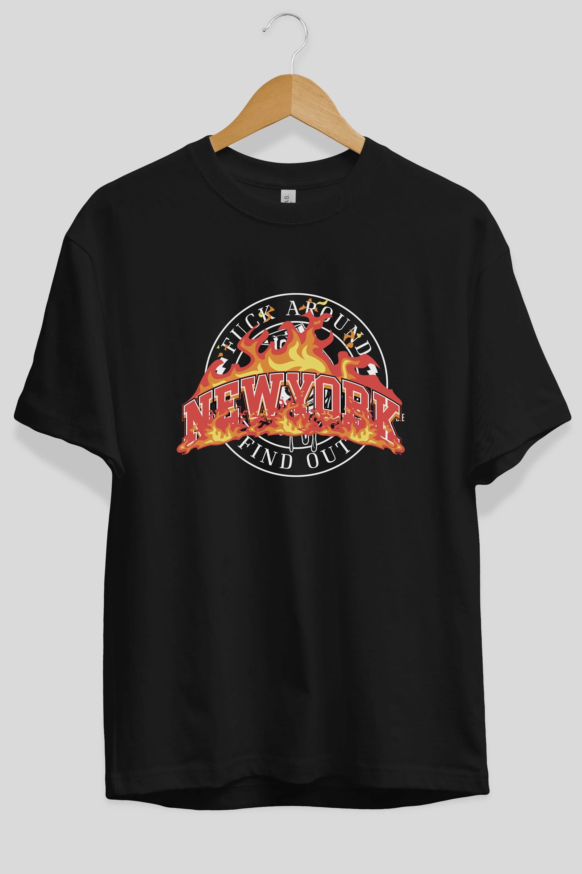 Newyork Style Ön Baskılı Oversize t-shirt Erkek Kadın Unisex