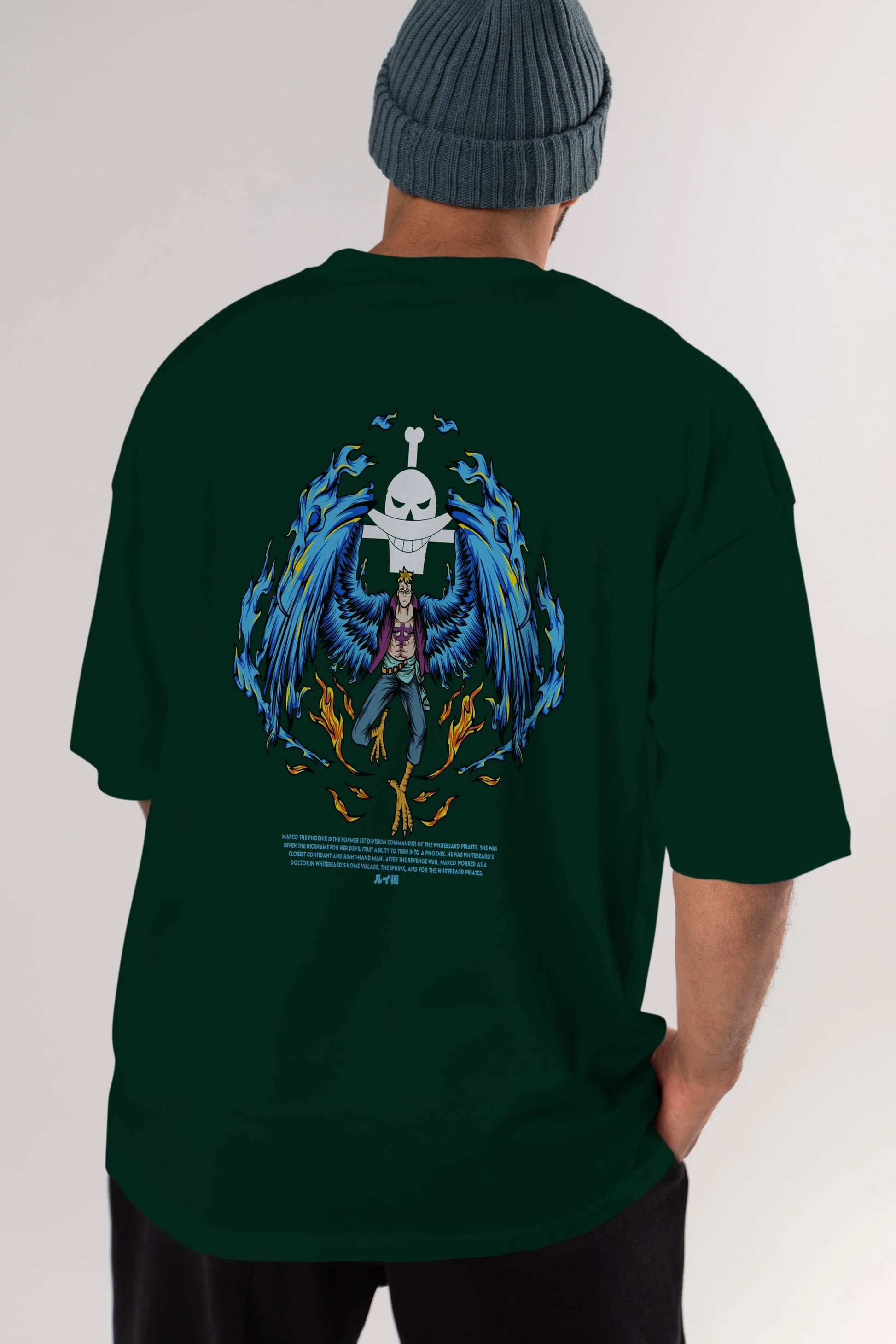 Marco Anime Arka Baskılı Oversize t-shirt Erkek Kadın Unisex