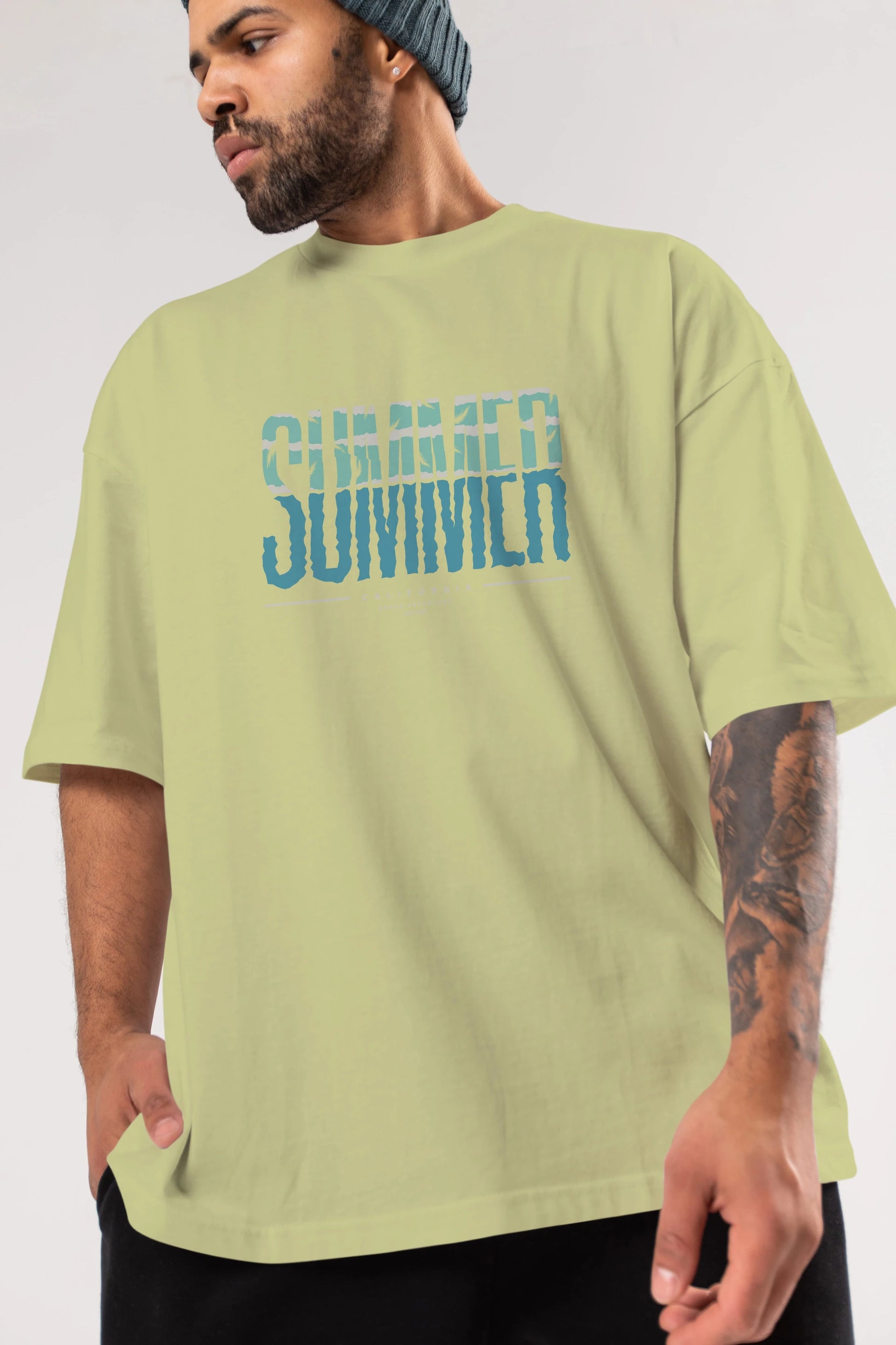 Summer California Ön Baskılı Oversize t-shirt Erkek Kadın Unisex